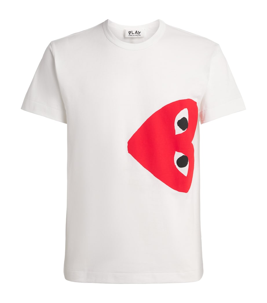 Comme Des Garçons Play Mens Cotton Horizontal Heart T-Shirt White Image 1