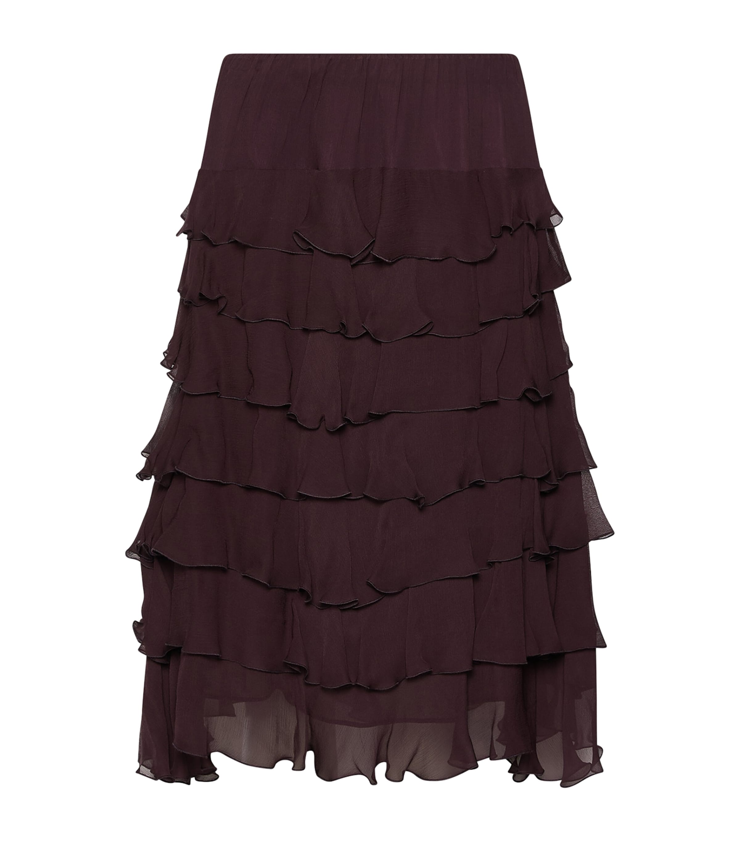 Marella Womens Ruffled Midi Skirt Blackberry Image 1