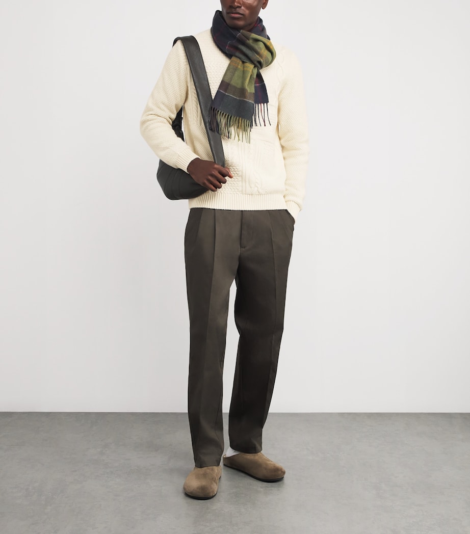 Wool-Cotton Cable-Knit Casey Sweater WHISPER WHITE Image 2