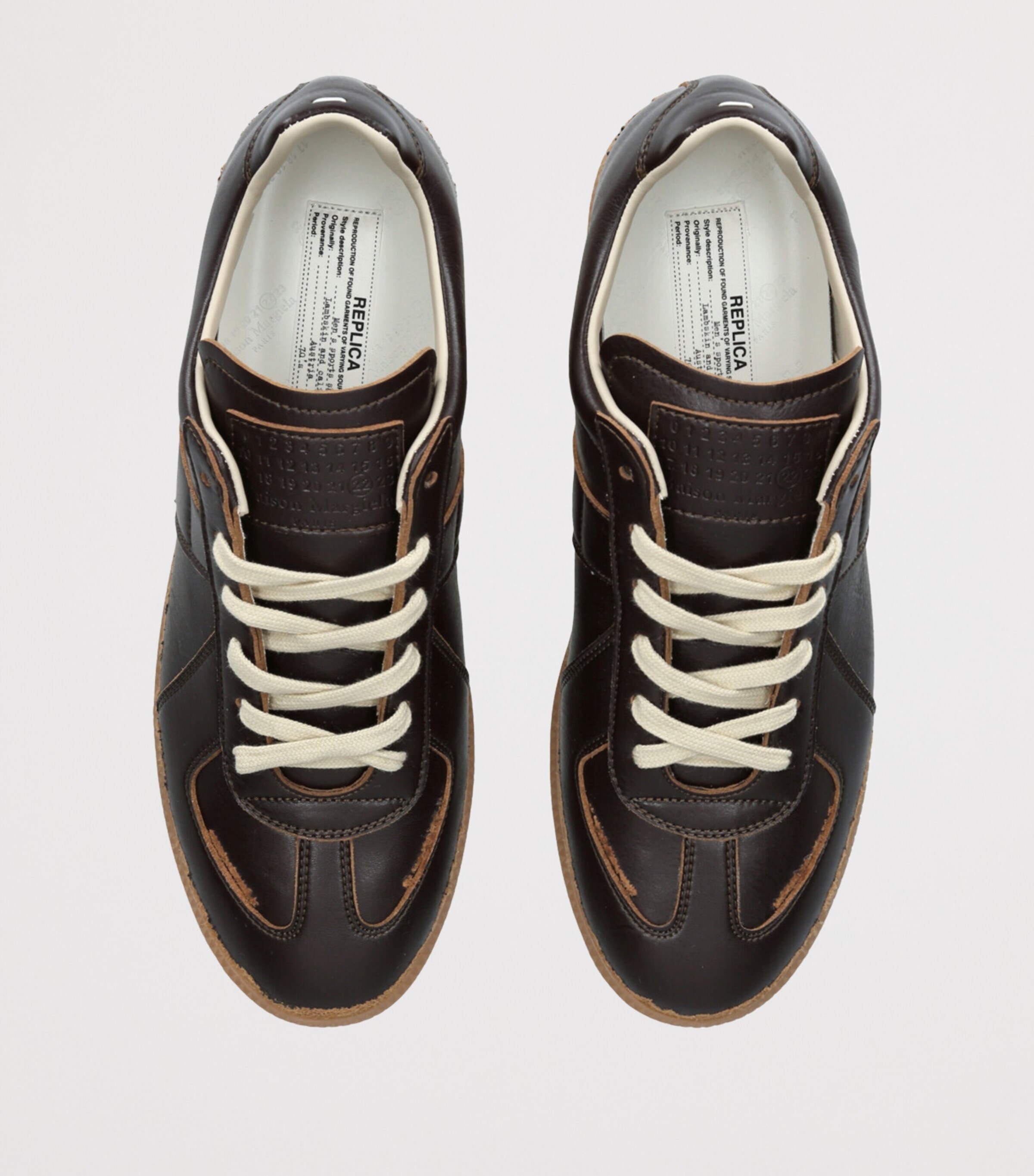 Maison Margiela Distressed Replica Sneakers Dark Brown Image 4