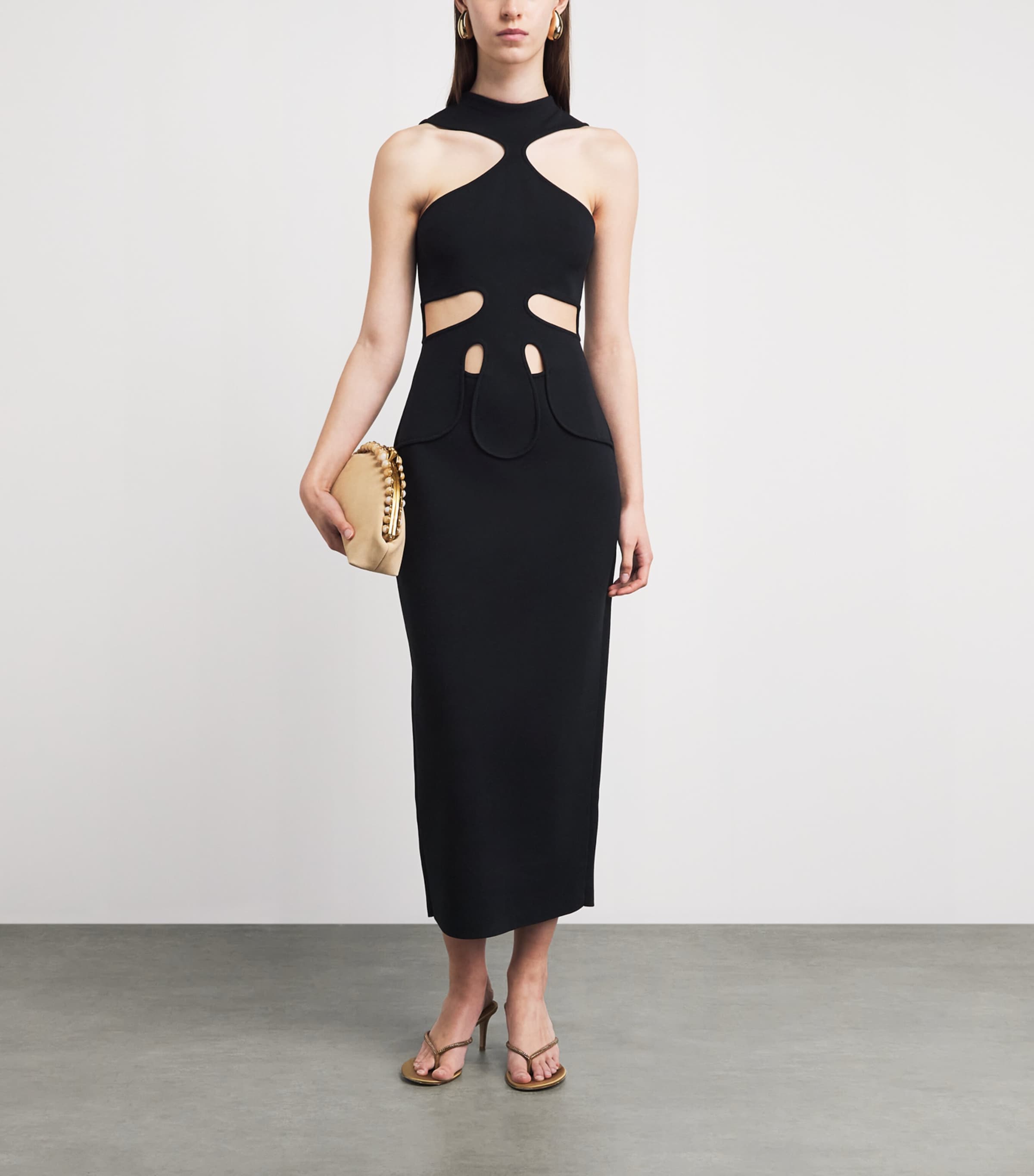 Cult Gaia Womens Knitted Baylee Midi Dress Black Image 2