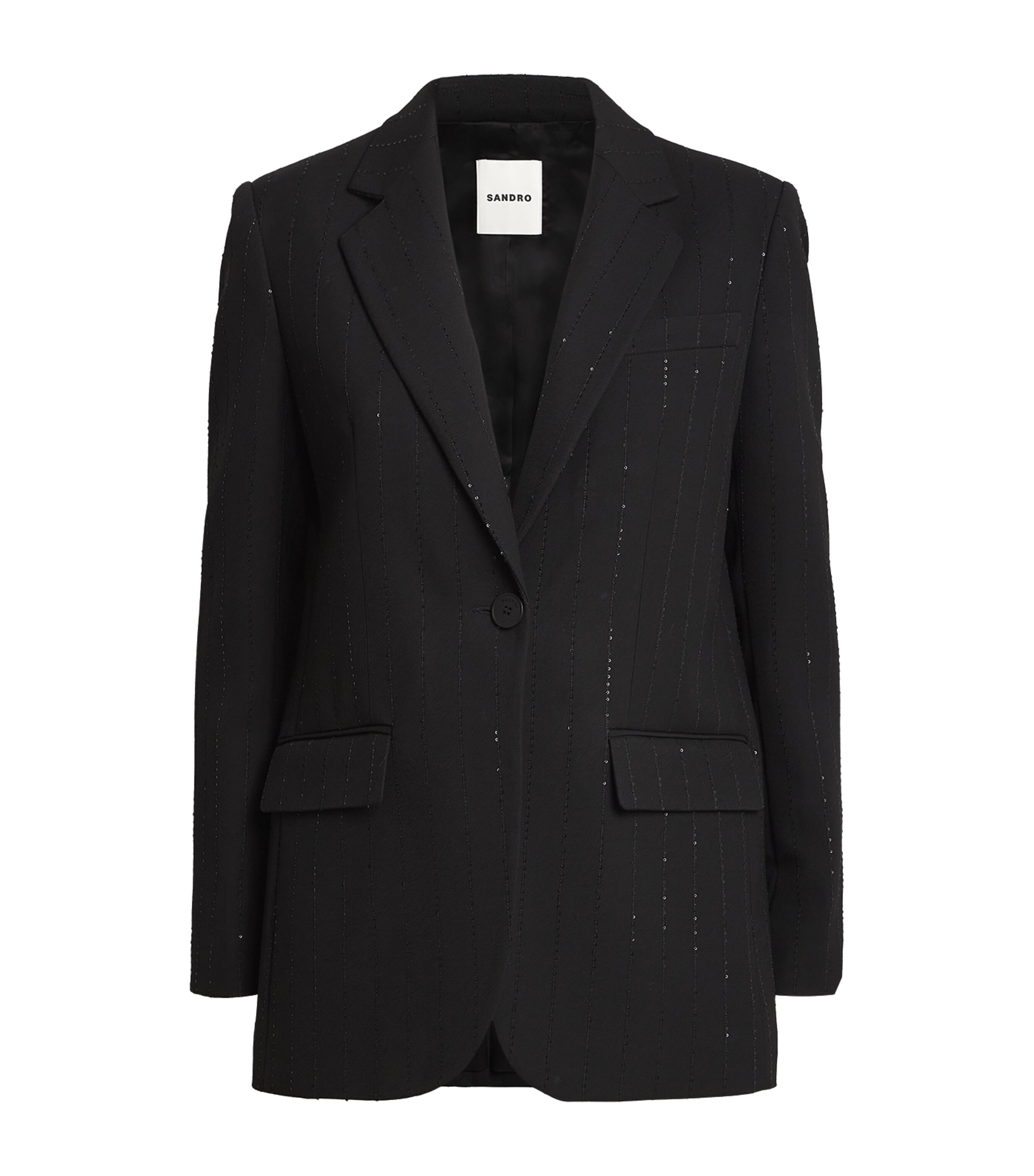 Sandro Sequin-stripe Opera Blazer In Black