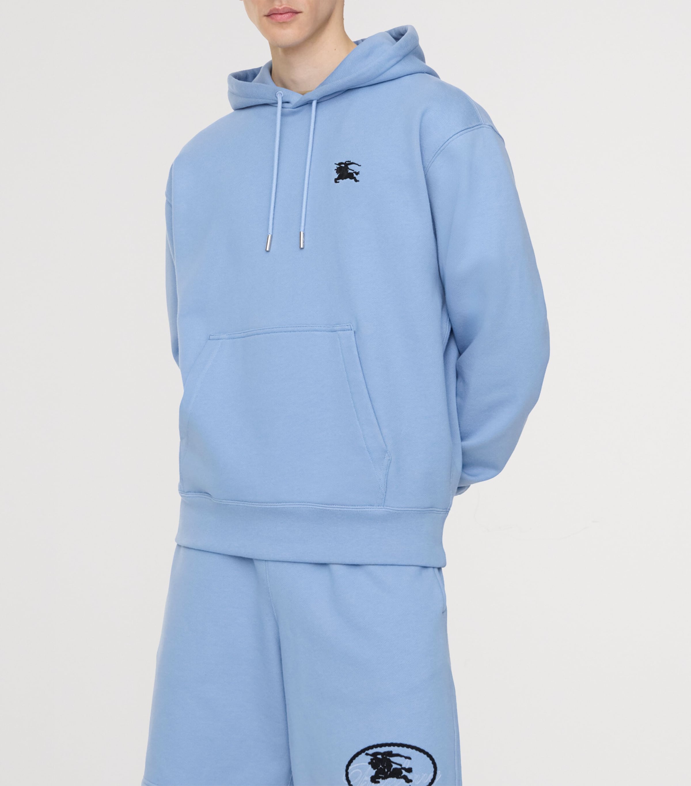 Burberry Mens EKD Stamp Hoodie Cornflower Blue Image 2