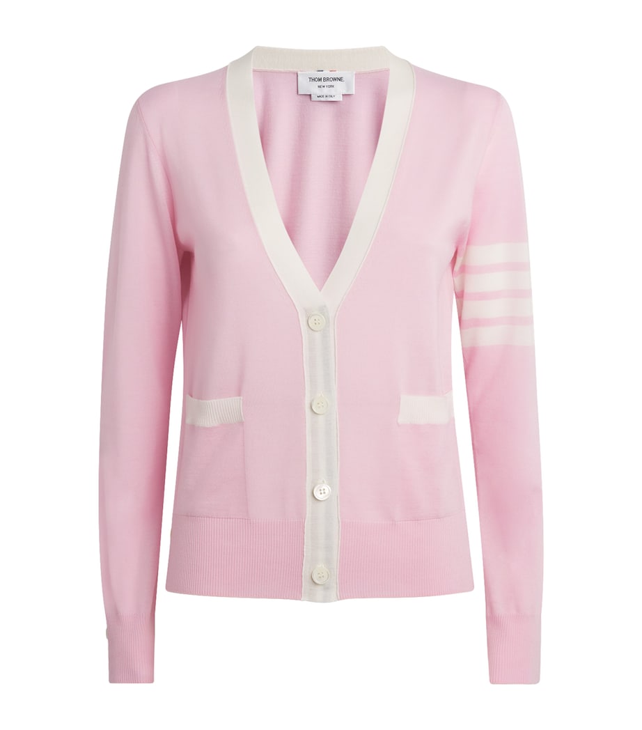Wool V-Neck Cardigan LT PINK Image 1