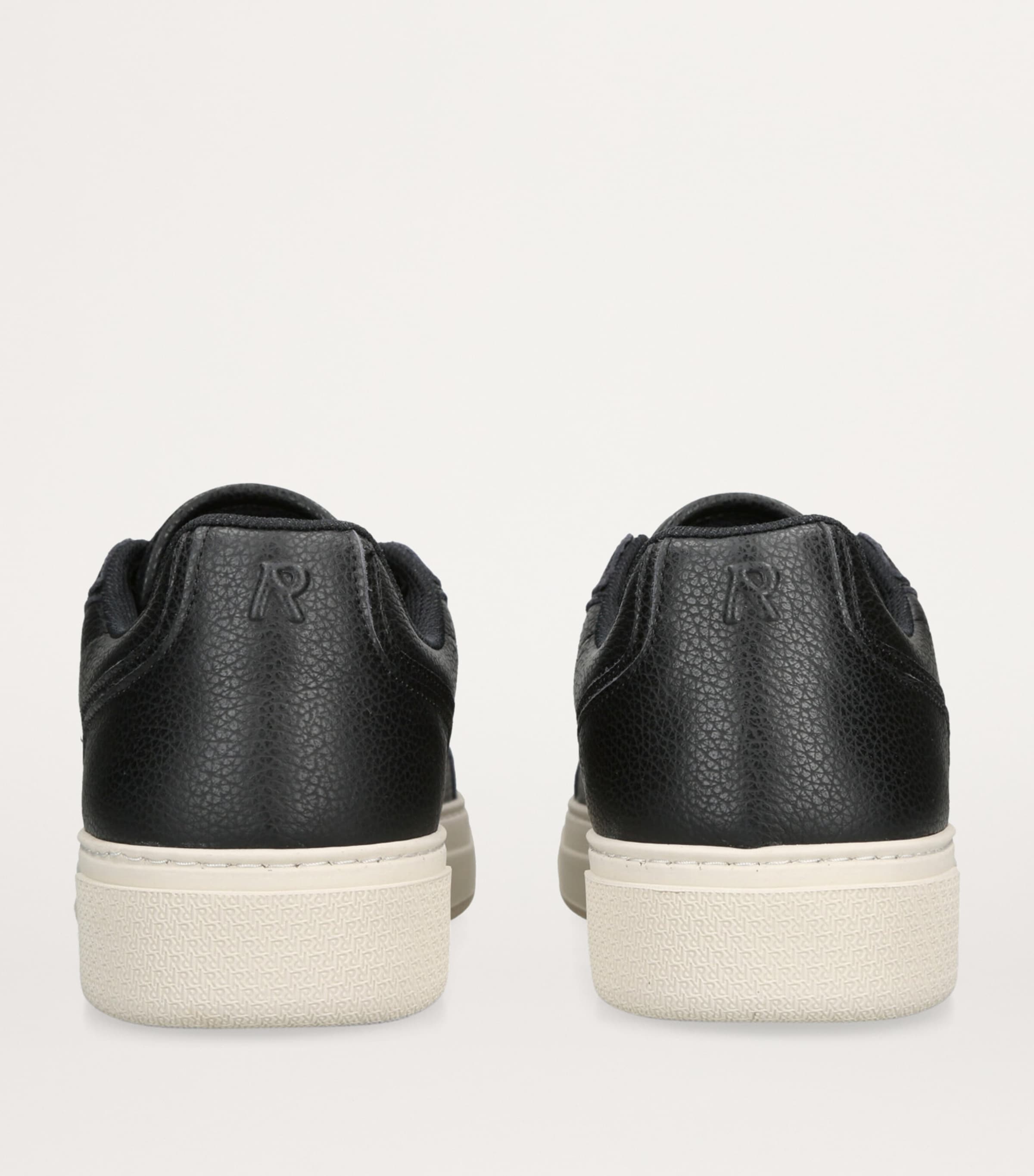 Tumbled Leather Initial Sneakers BLACK Image 2