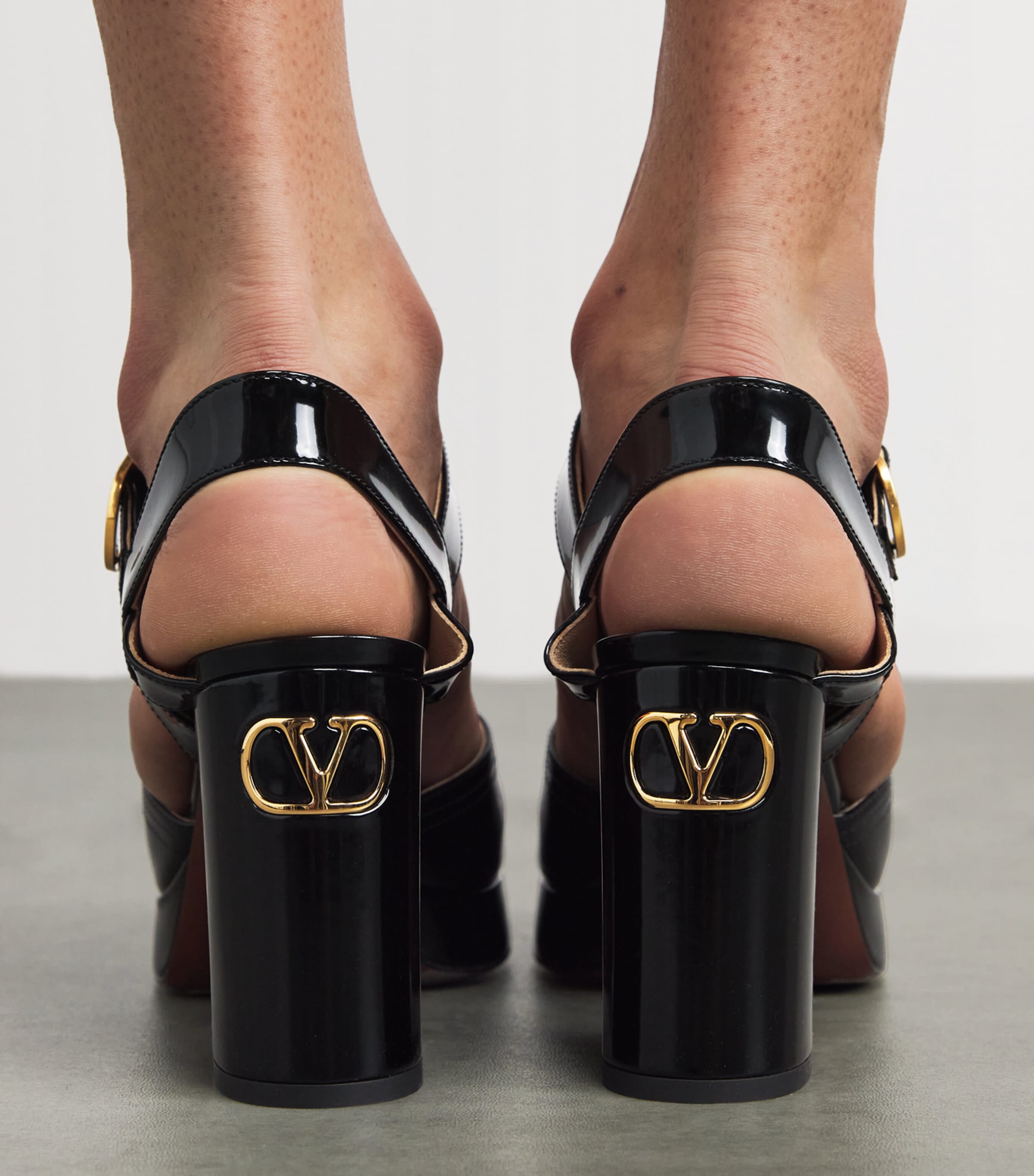 Valentino Garavani Leather Fawcette Heeled Sandals 100 Black Image 2