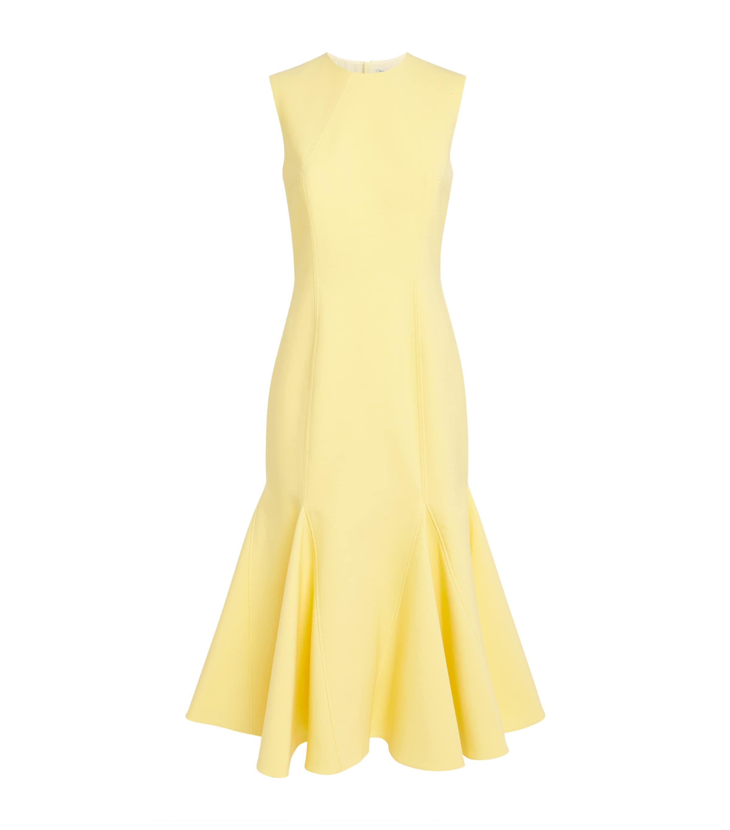 Emilia Wickstead Sleeveless Seema Midi Dress Lemon