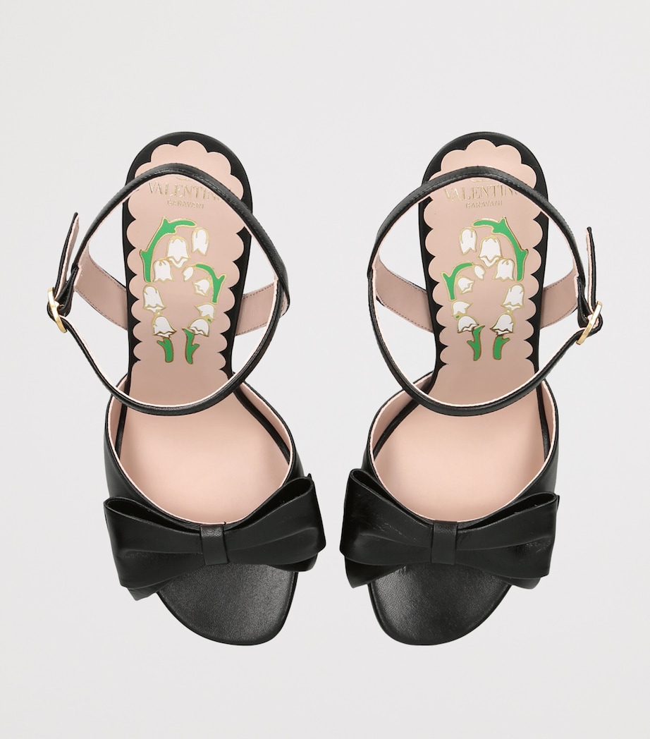 Valentino Garavani Leather Bow-Detail Bowow Platform Sandals 130 Black Image 4