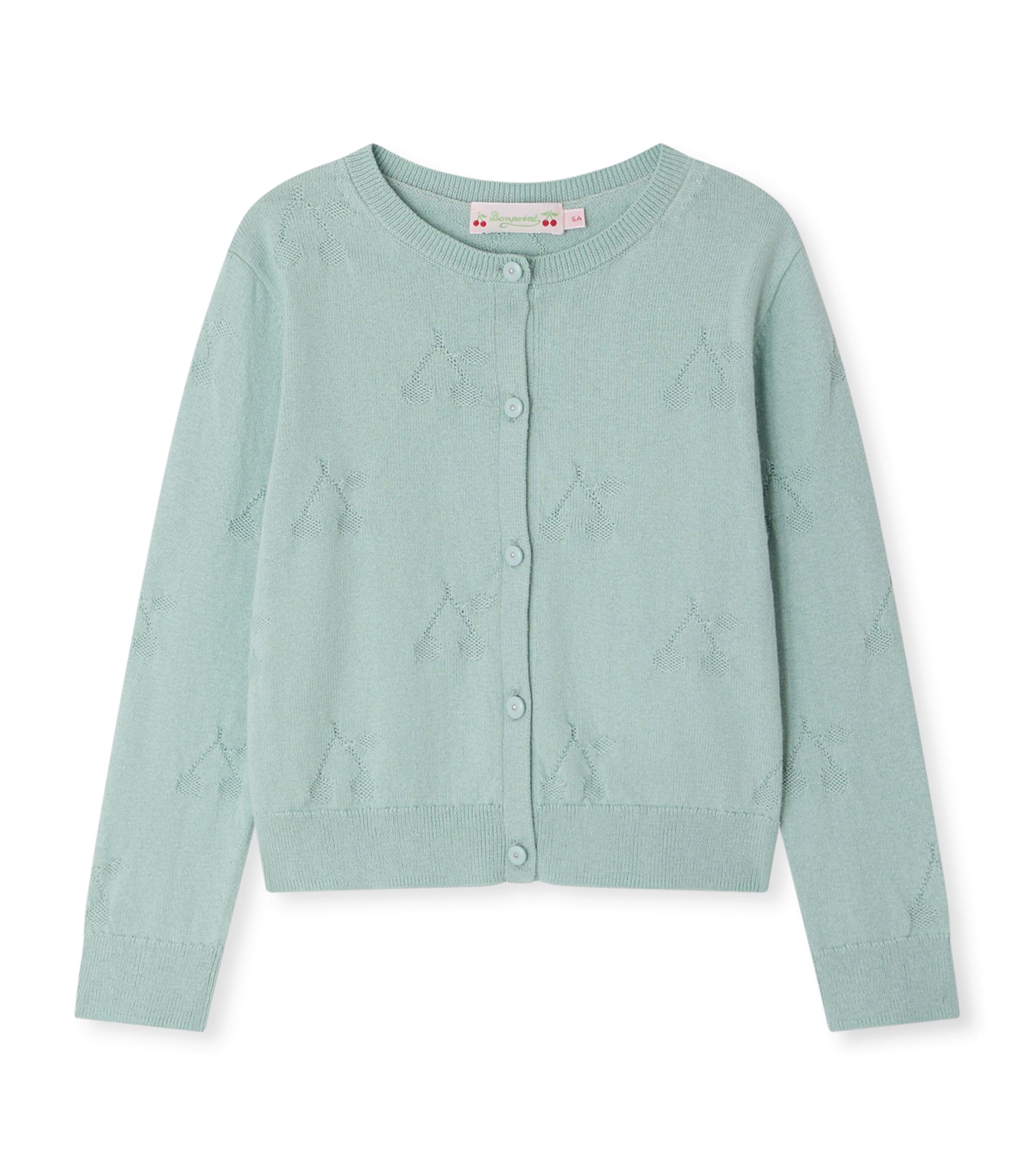 Bonpoint Cherry Cardigan (10-14 Years) Vert Celadon Image 1