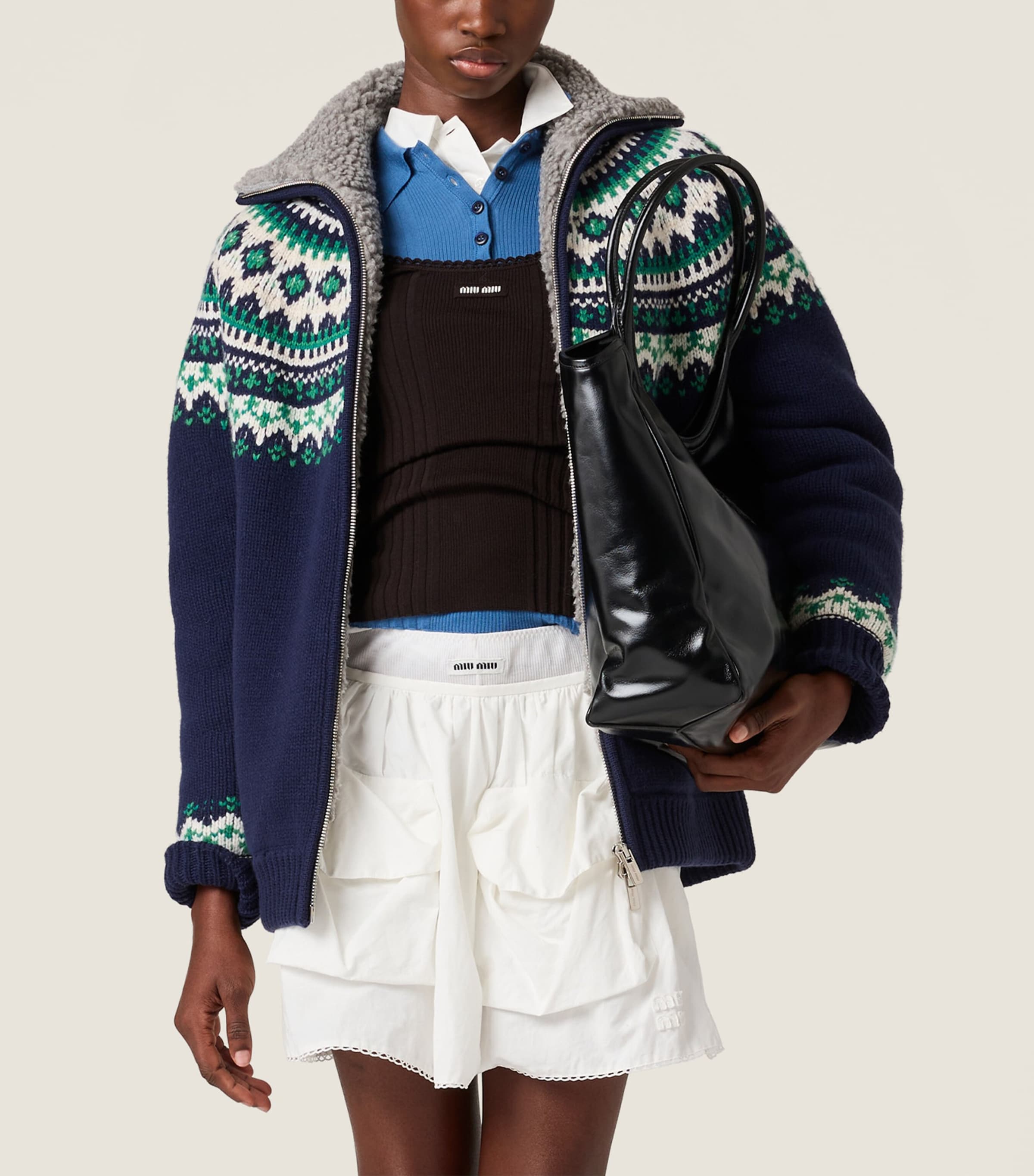 Wool Fair Isle Cardigan F0124 Image 4