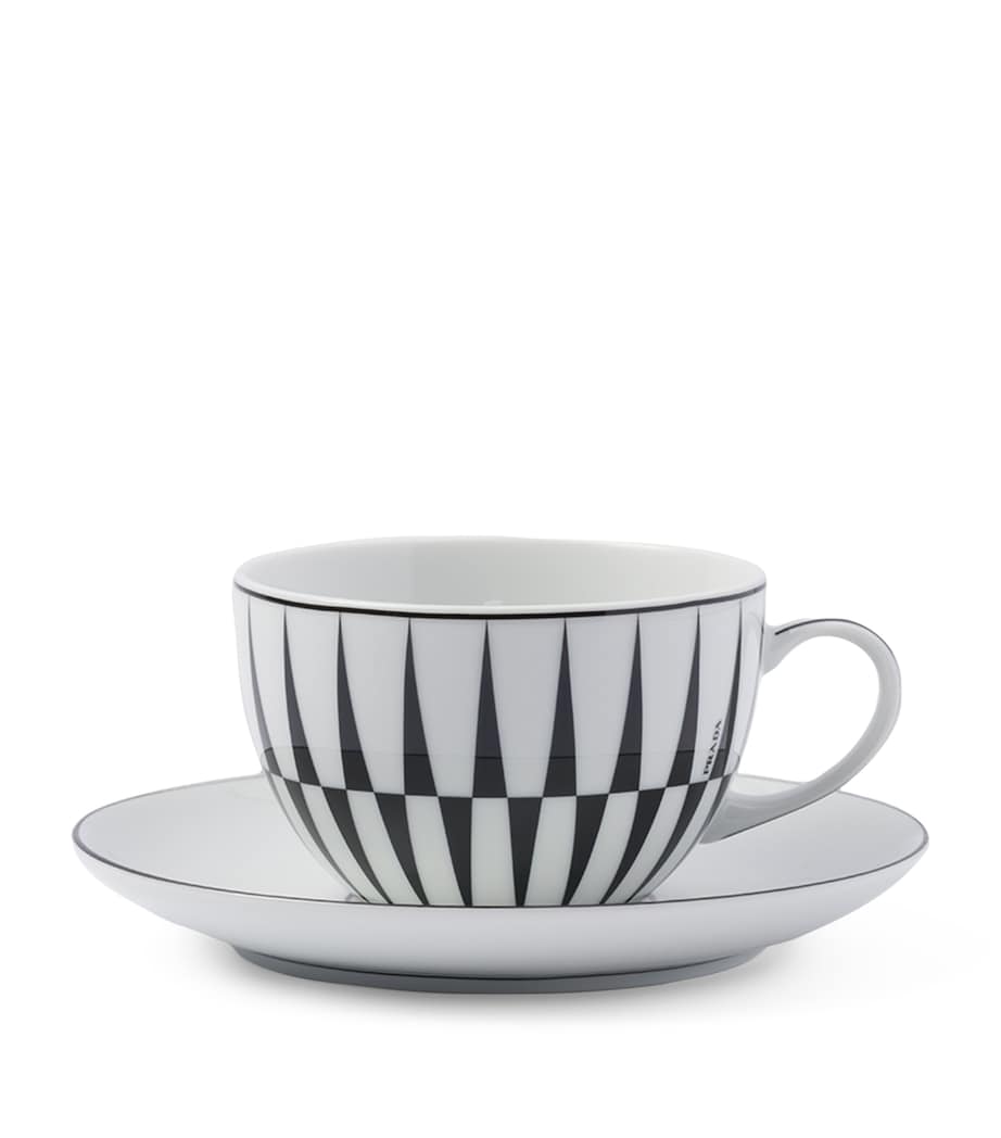 Prada Stripes Cappuccino Cup and Saucer (Set of 2) Image 2