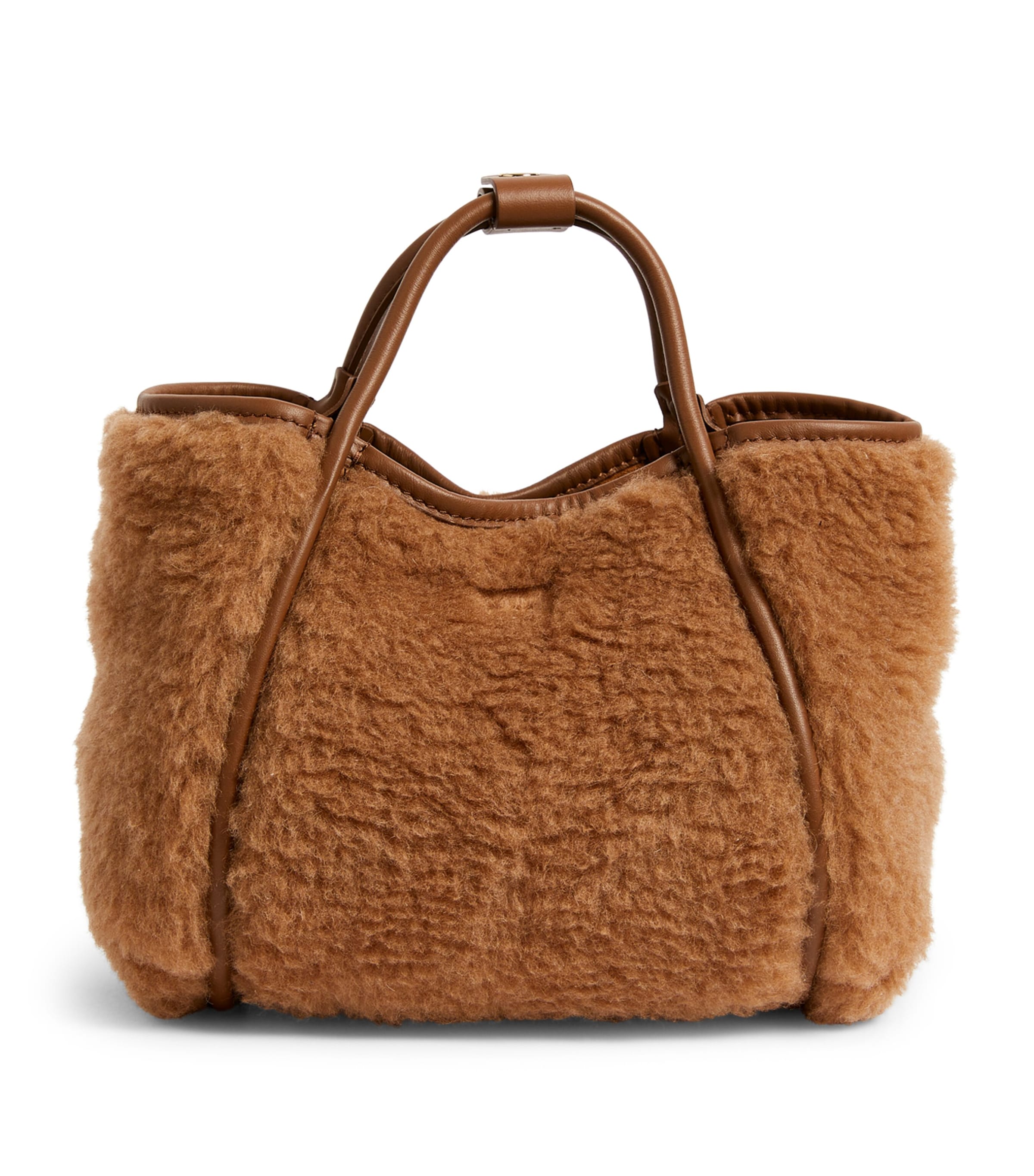 Max Mara Teddy Marine Top-handle Bag In Beige