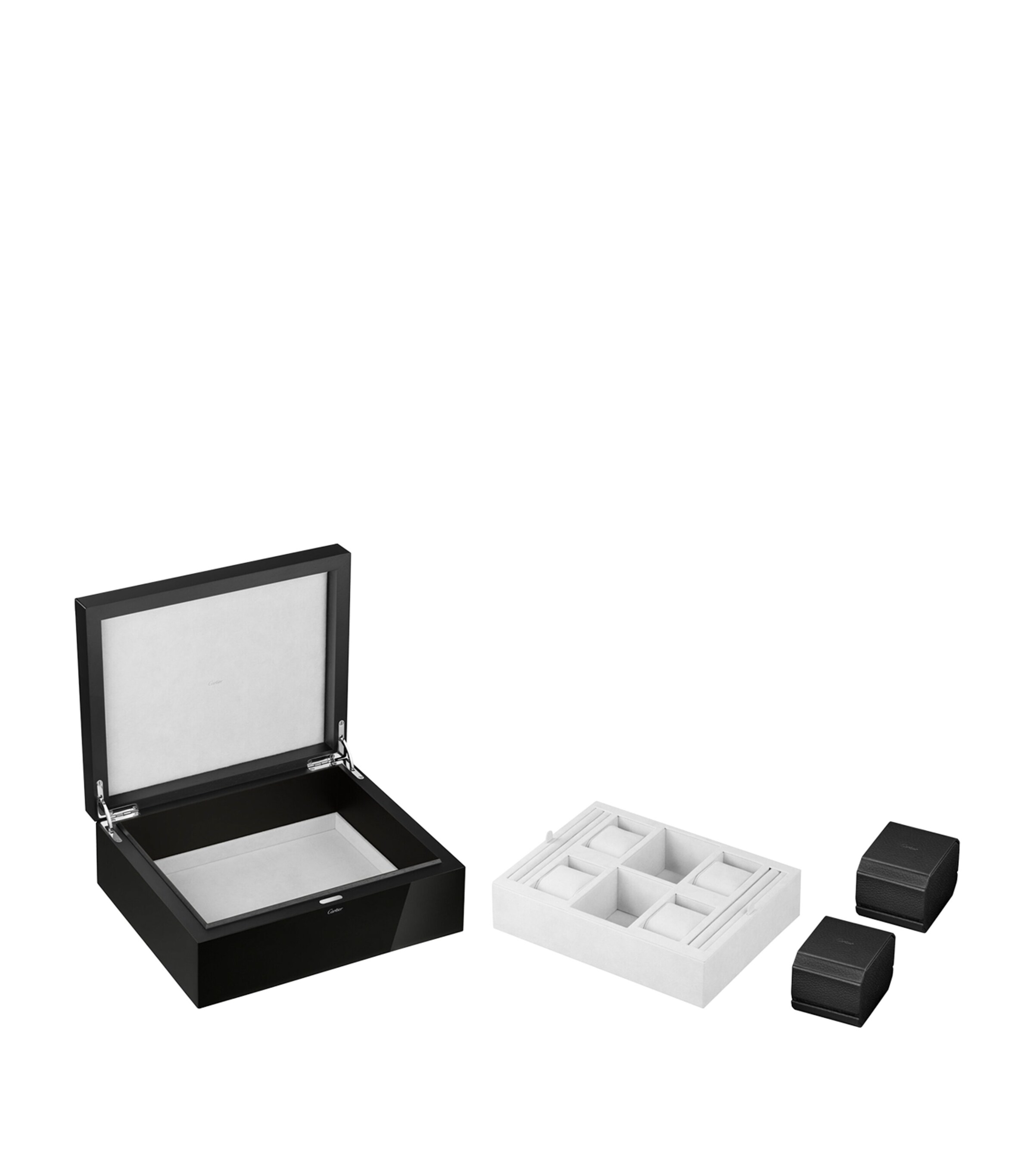 Cartier Santos de Cartier Watch and Cufflinks Box Black Image 2