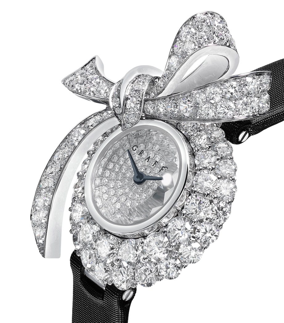 White Gold and Diamond Tilda's Bow Watch 22.5mm BLACK Image 2