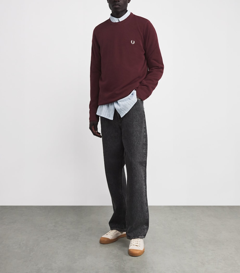 Cotton Piqué Stitch Sweatshirt 597-OXBLOOD Image 2