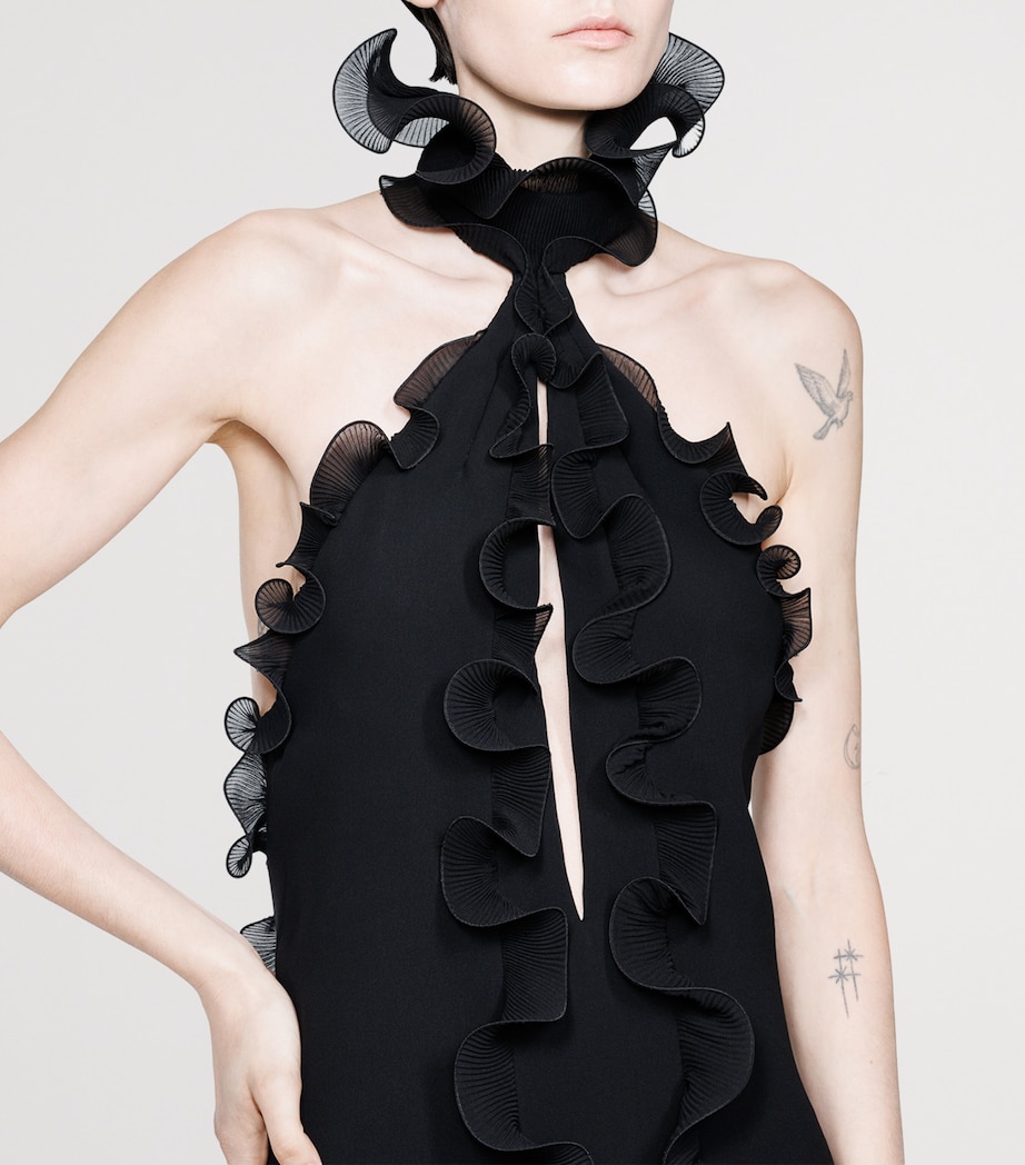 TOM FORD Womens Silk Crepe Ruffle Maxi Dress Naa Image 5