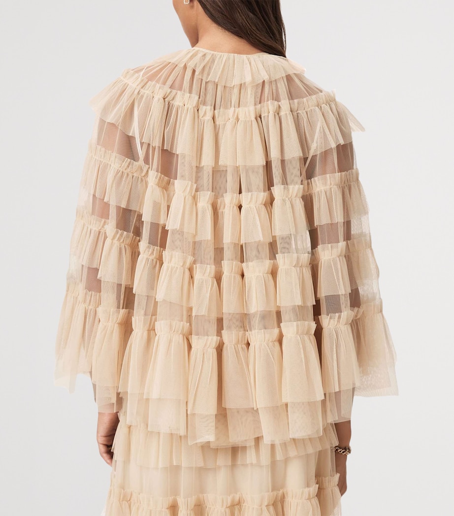 Tulle Ruffled Aude Cape Top BLUSH PINK Image 6