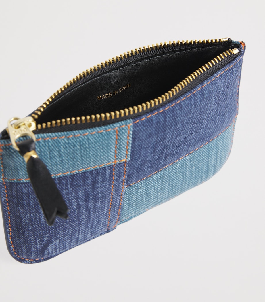 Comme Des Garçons Play Lambskin Denim-Patch Wallet Blue Image 3