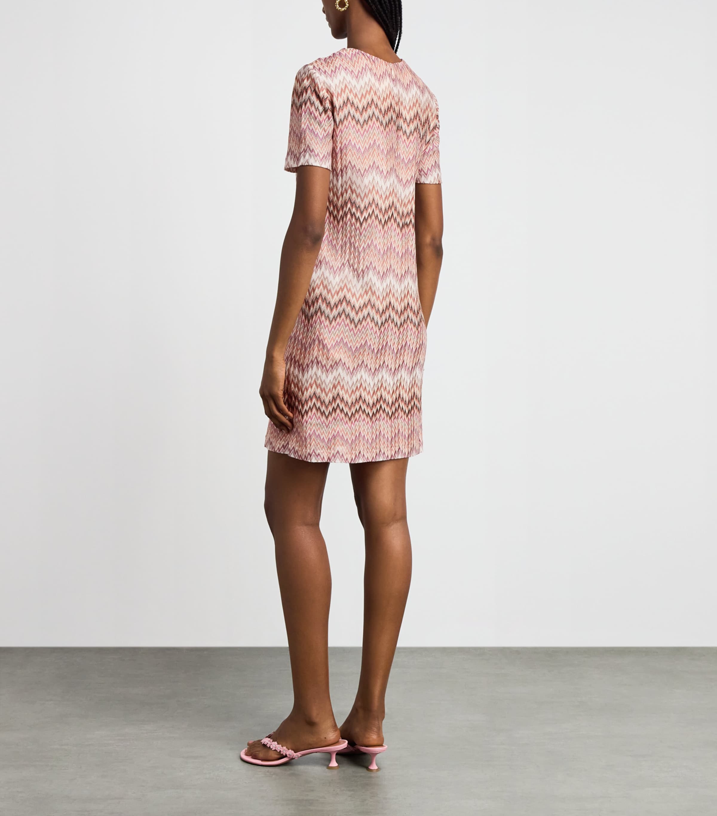 Missoni Womens Zigzag Midi Dress Pink White Image 4