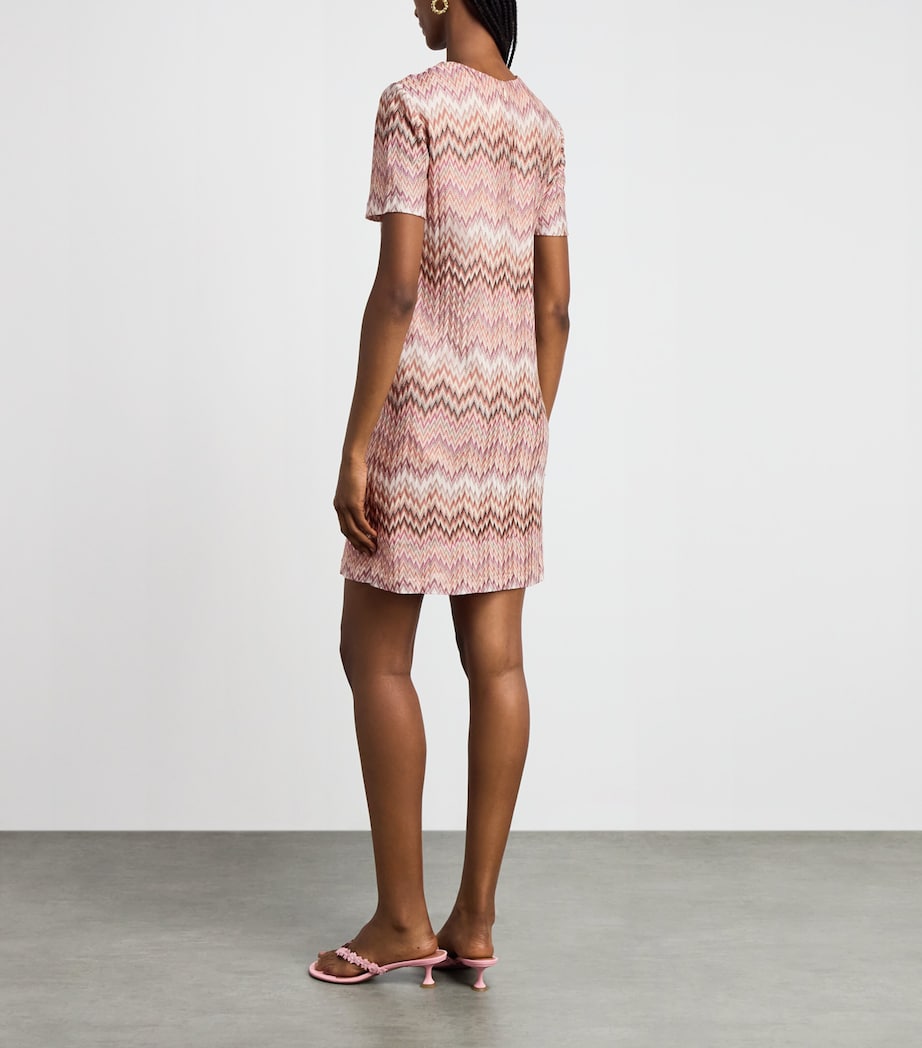 Missoni Womens Zigzag Midi Dress Pink White Image 4