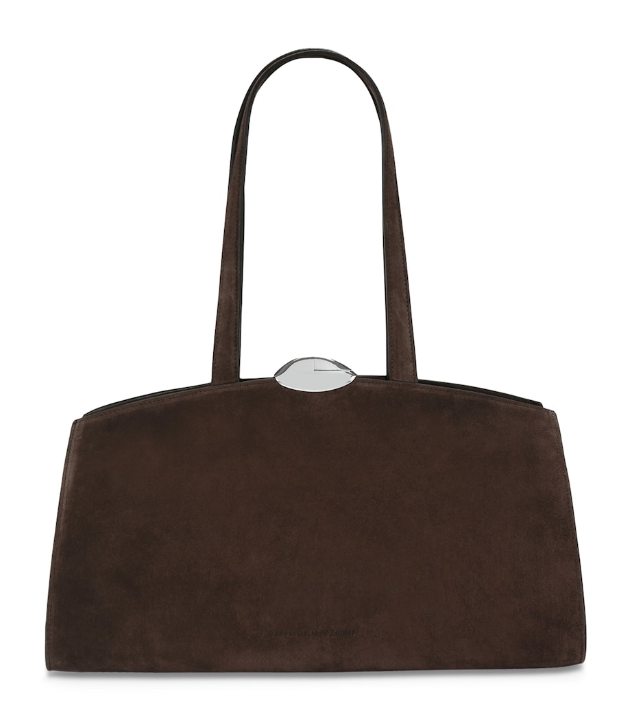Suede Serena Top-Handle Bag DARK BROWN Image 1