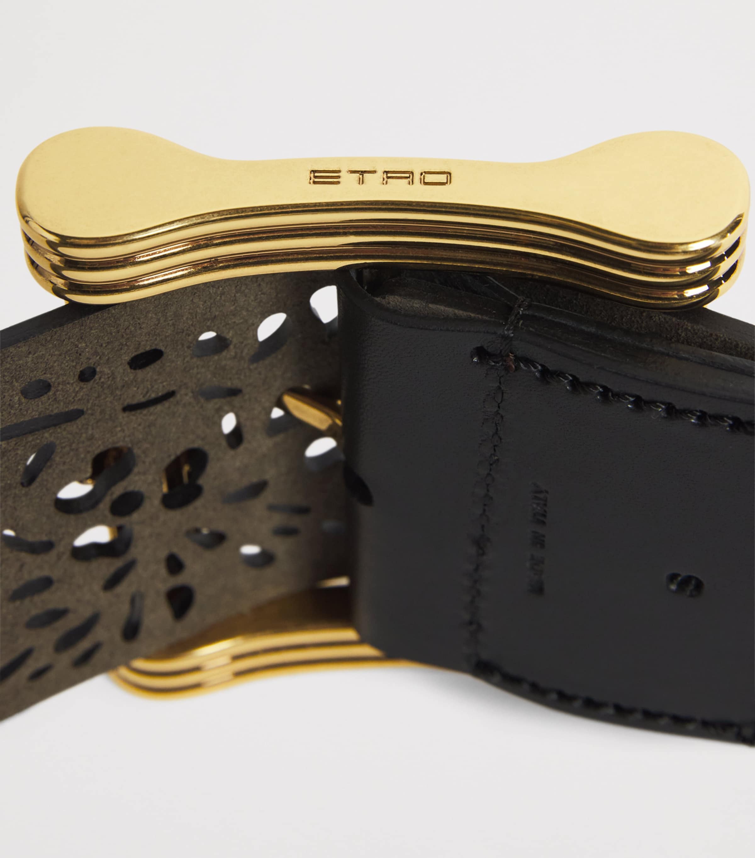 Etro Reversible Laser-Cut Belt Black Image 3