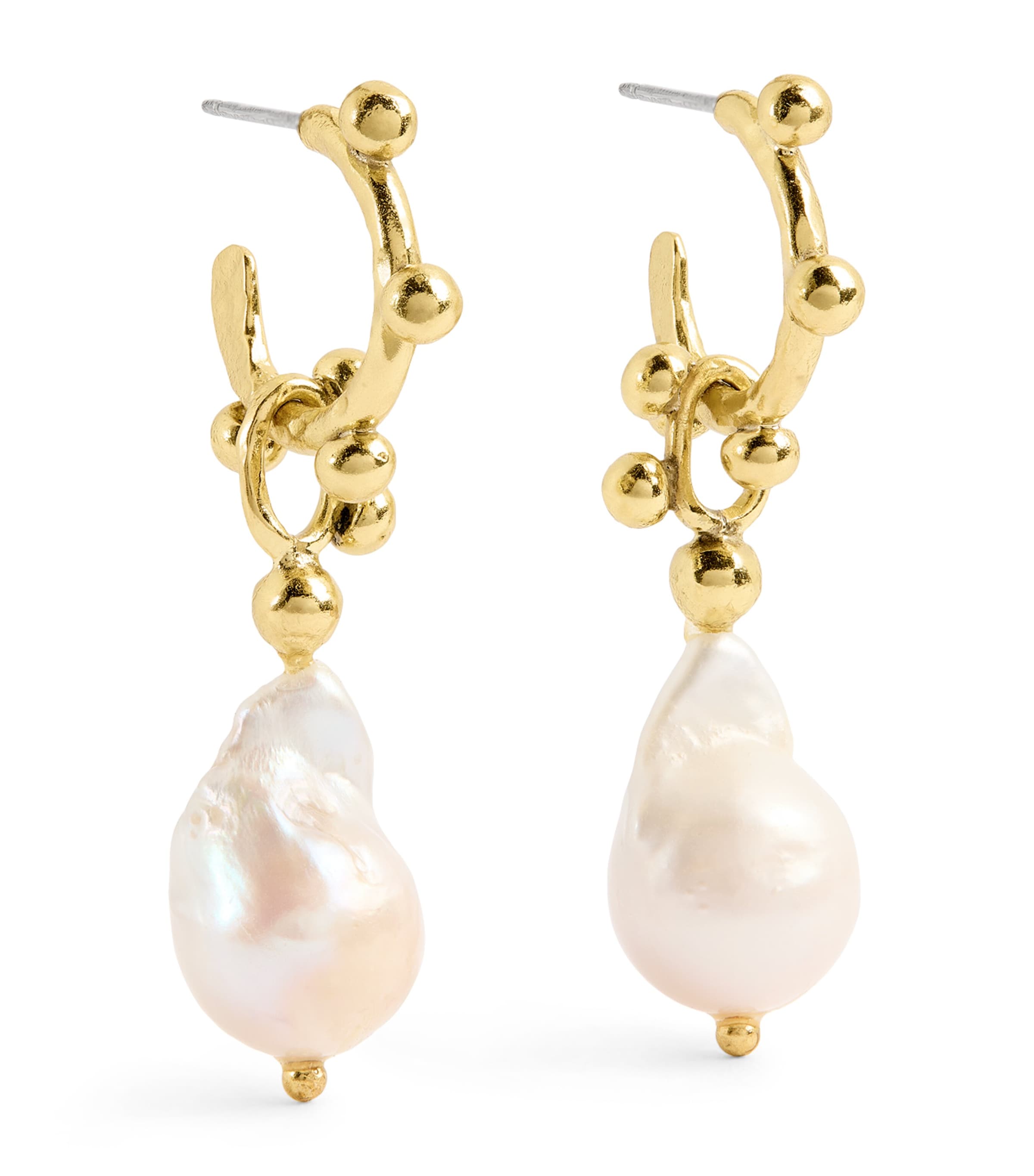 Ulla Johnson Pearl Lilith Hoop Earrings In Gold
