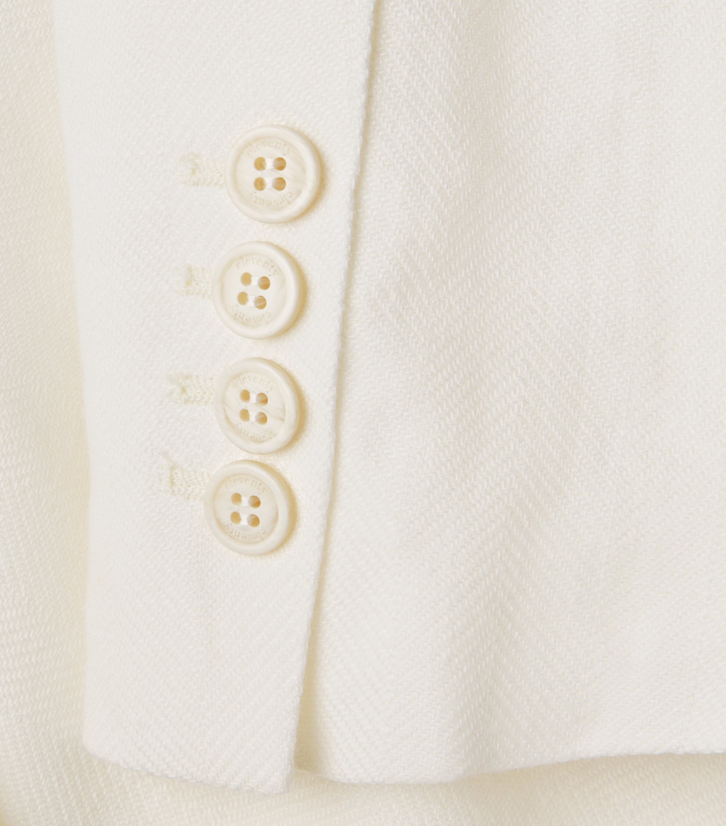Linen-Wool Single-Button Blazer BIANCO Image 5