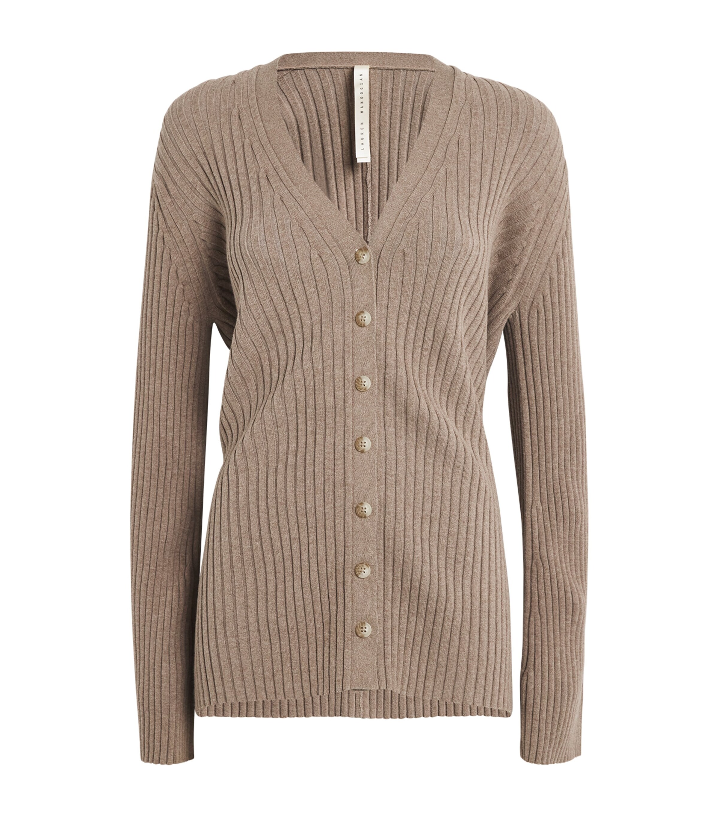 Shop Lauren Manoogian Cotton-blend Column Cardigan In Brown