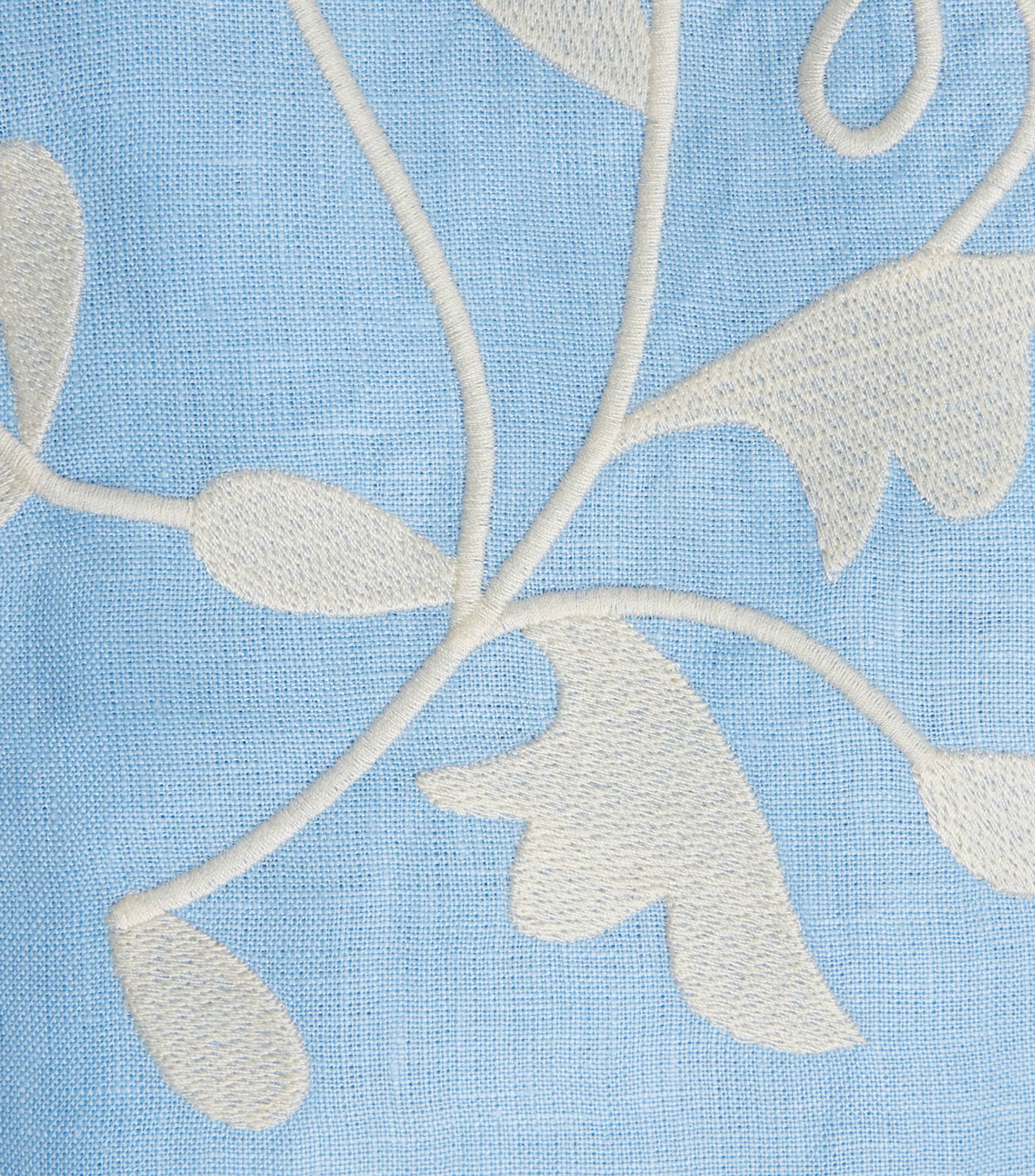 LUG VON SIGA Womens Linen Embroidered Mila Midi Dress Blue Image 6