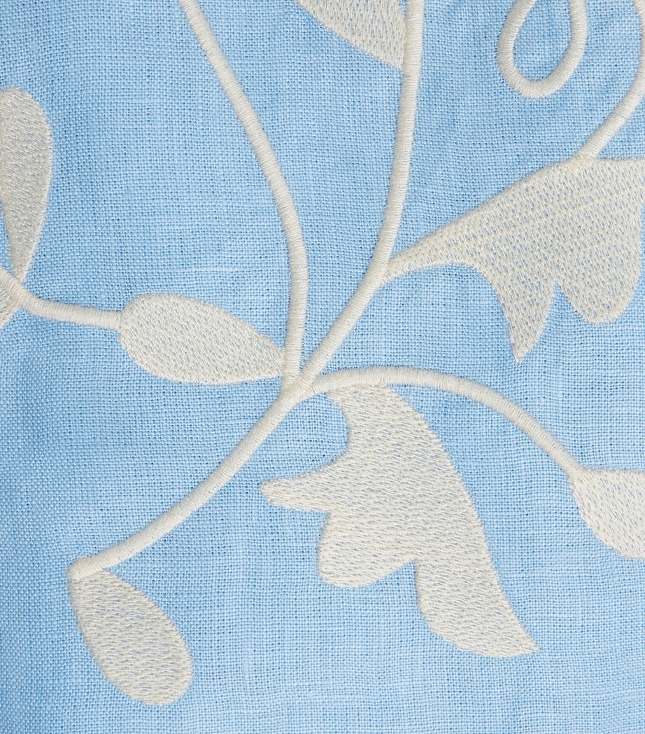 LUG VON SIGA Womens Linen Embroidered Mila Midi Dress Blue Image 6