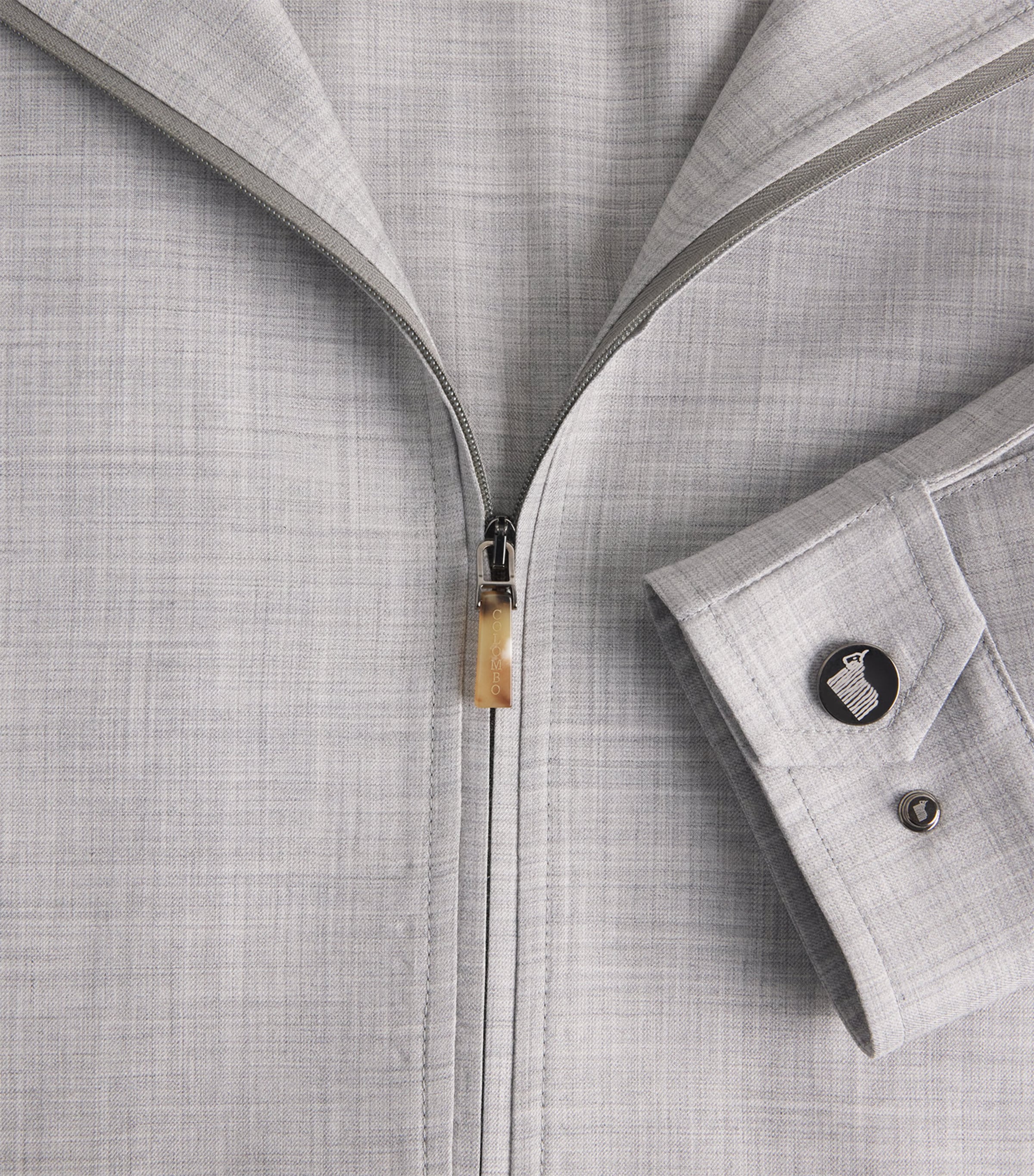 Cashmere Zip-Up Jacket 22 GREY Image 5