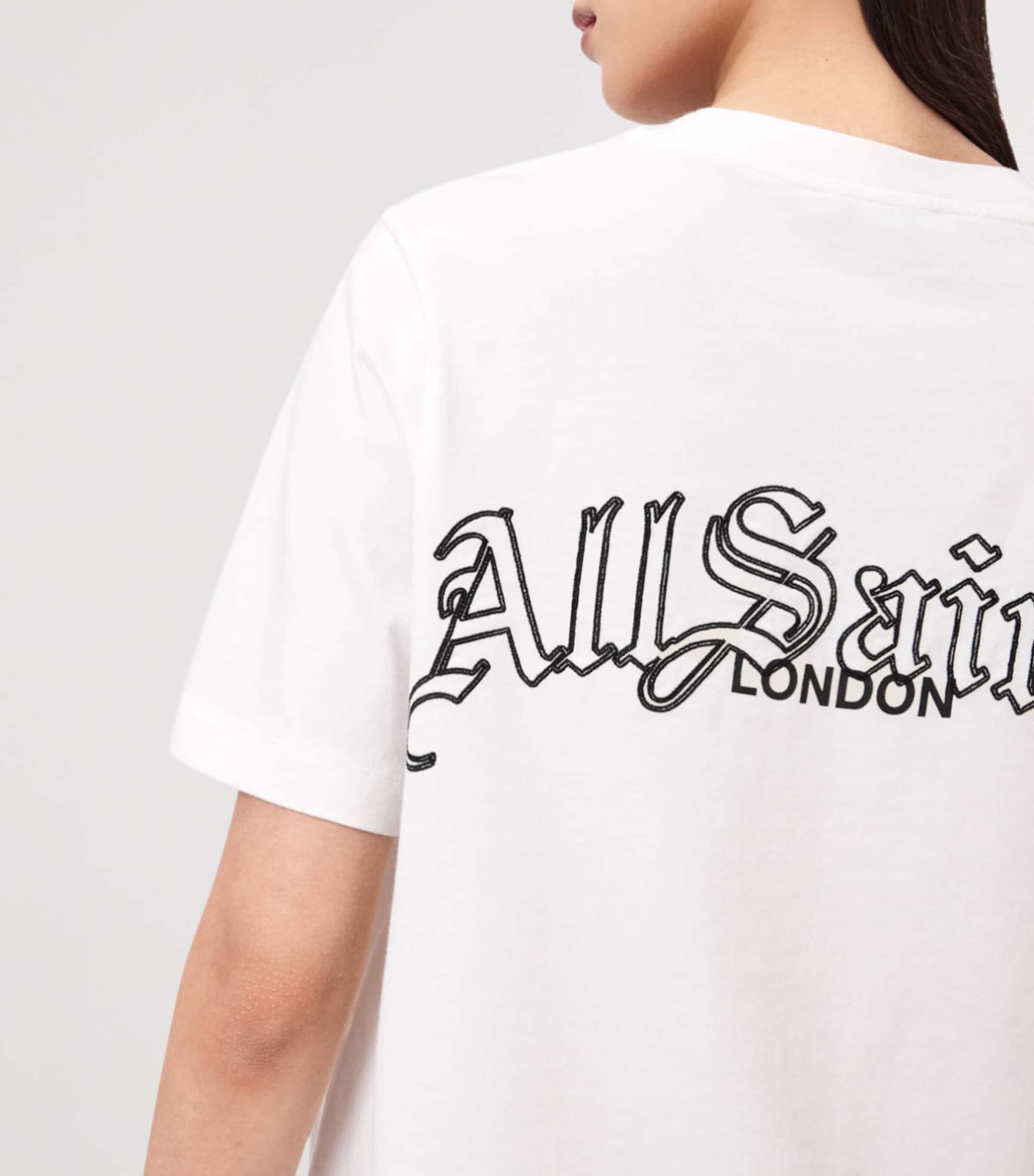 AllSaints Womens Organic Cotton Logo Lisa T-Shirt Chalk White Image 5