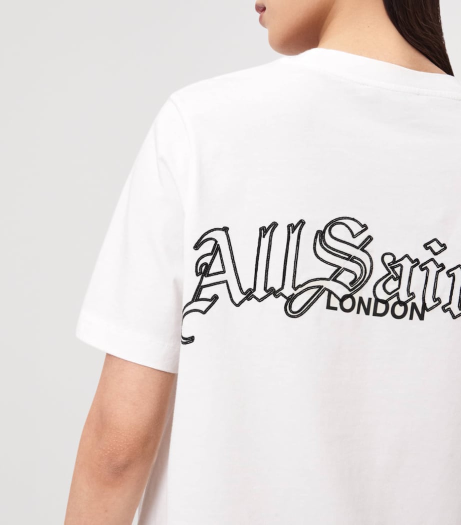 AllSaints Womens Organic Cotton Logo Lisa T-Shirt Chalk White Image 5