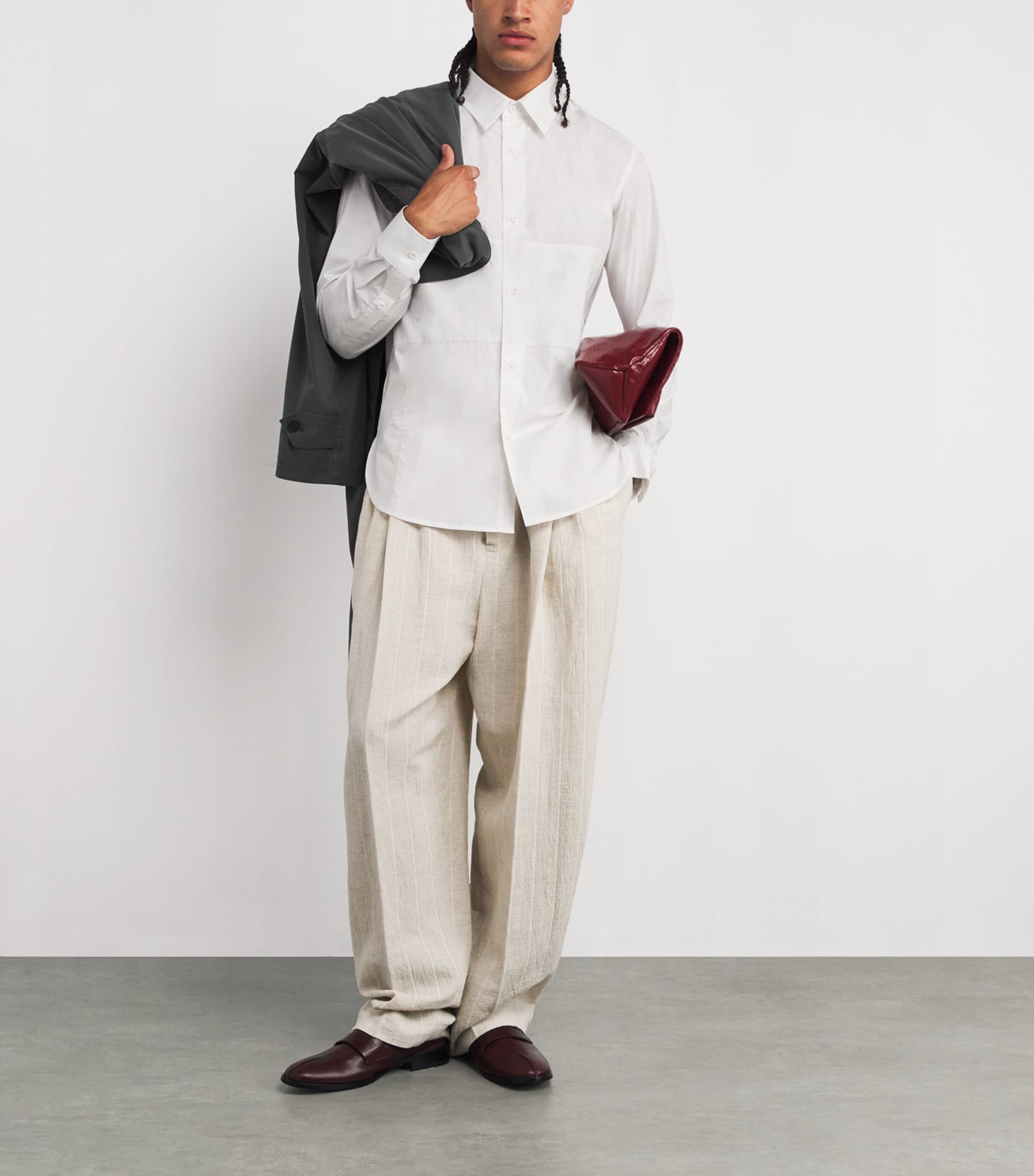 Craig Green Mens Cotton Flatlock Shirt White Image 2