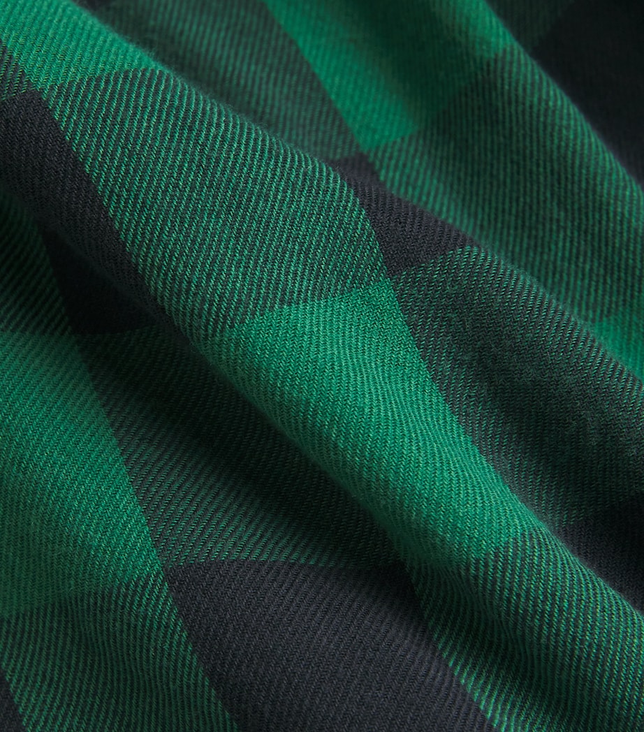 Cotton Flannel Check Overshirt GREEN Image 5