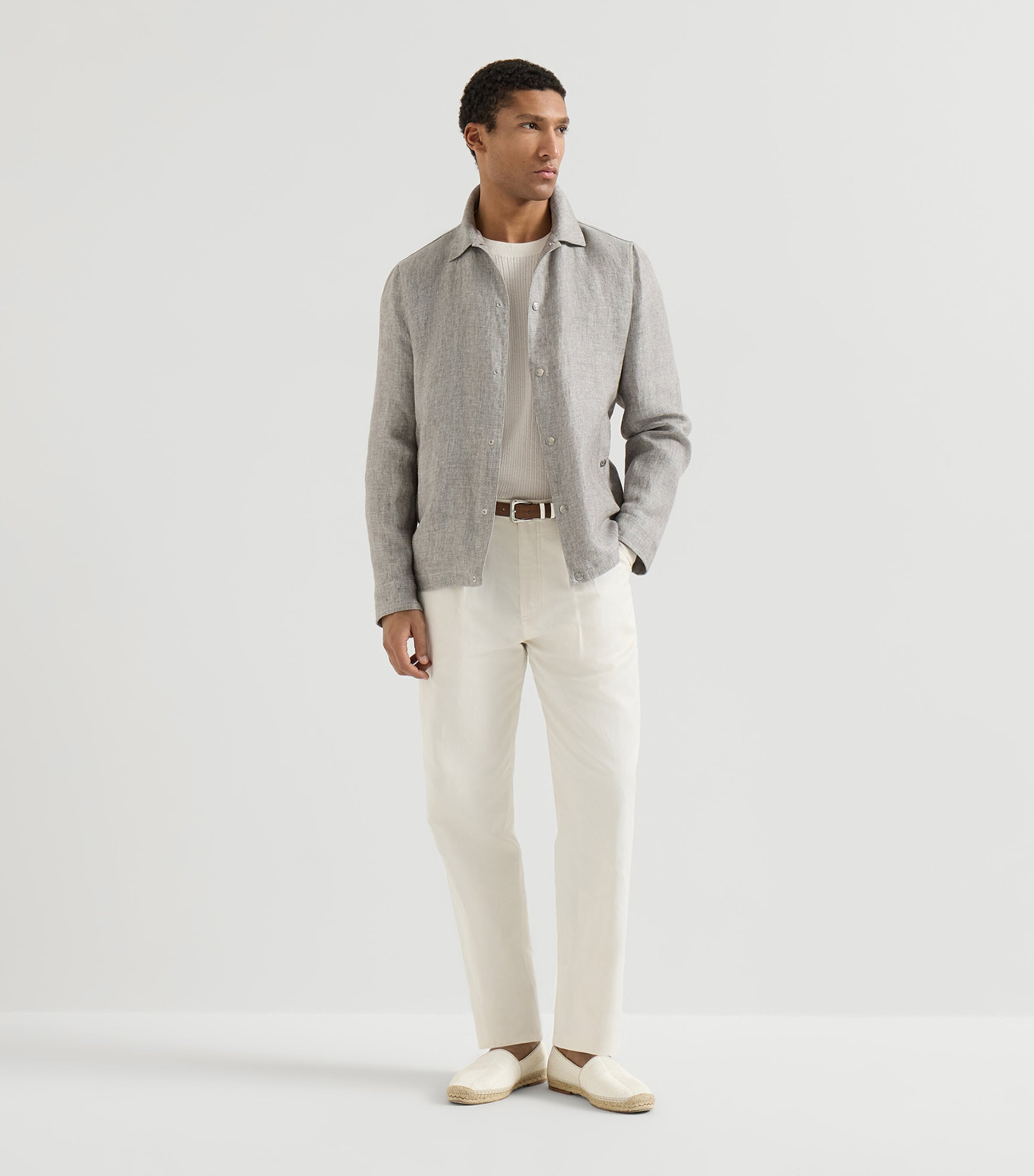 Brunello Cucinelli Mens Cotton Ribbed Sweater Image 2