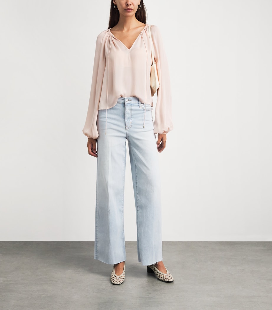 FRAME Womens Le Slim Palazzo Wide-Leg Jeans Preen Raw After Image 2