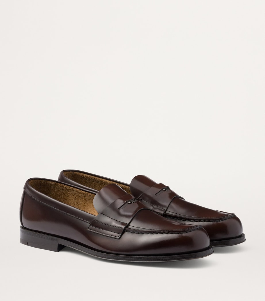 Brushed Leather Loafers F0038 Image 3