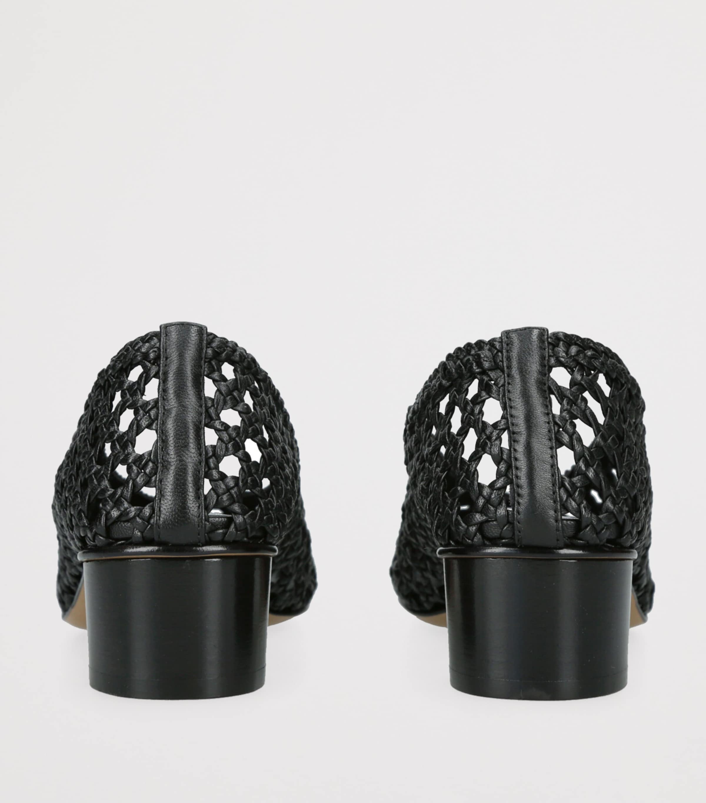 Leather Woven Pumps 40 BLACK Image 2