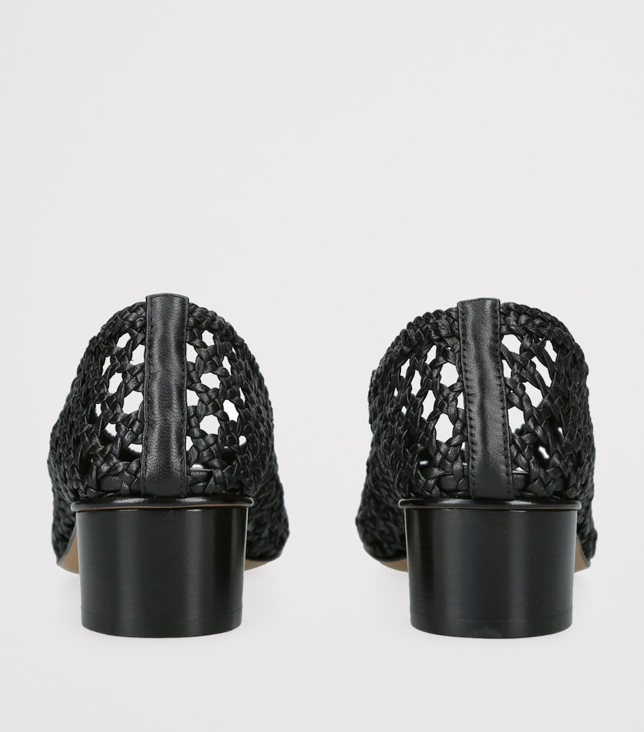 Leather Woven Pumps 40 BLACK Image 2