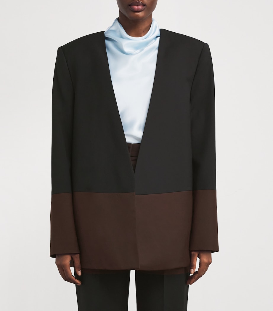 Oversized Two-Tone Vault Blazer DBLK BLACK/CHOCOLATE Image 3