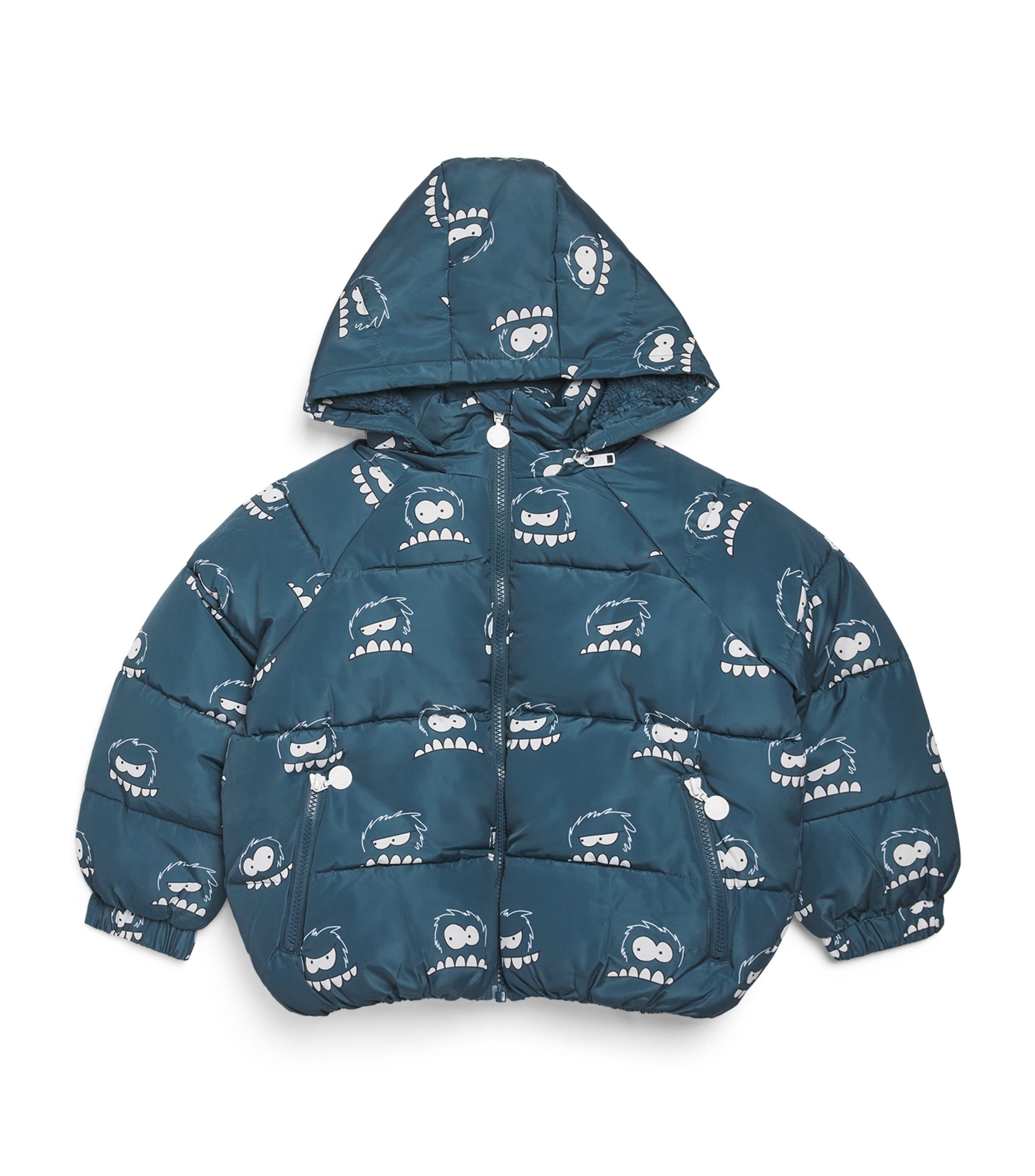 Stella Mccartney Printed Puffer Jacket In Blue