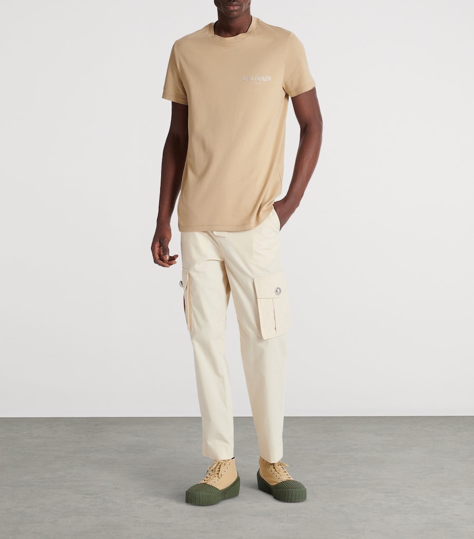 Cotton Vintage Logo T-Shirt WAI CAMEL/ARGENT Image 2