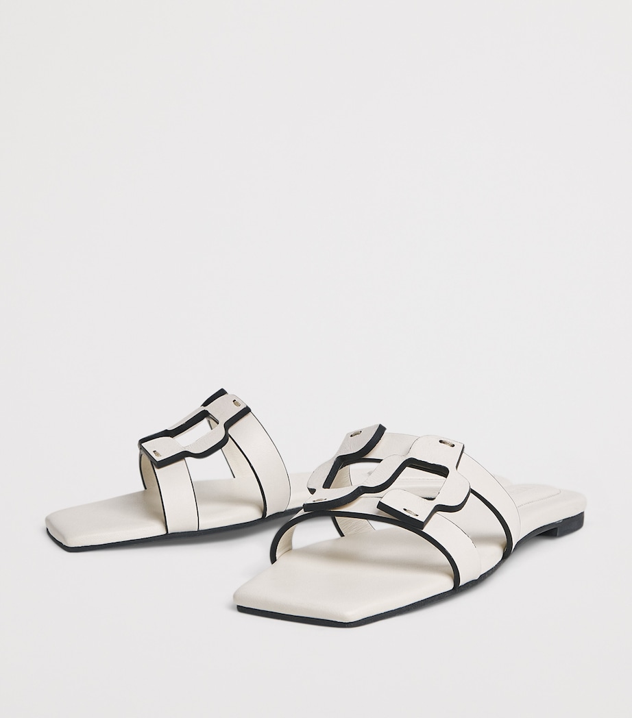 Leather Monogram Slides IVORY Image 3