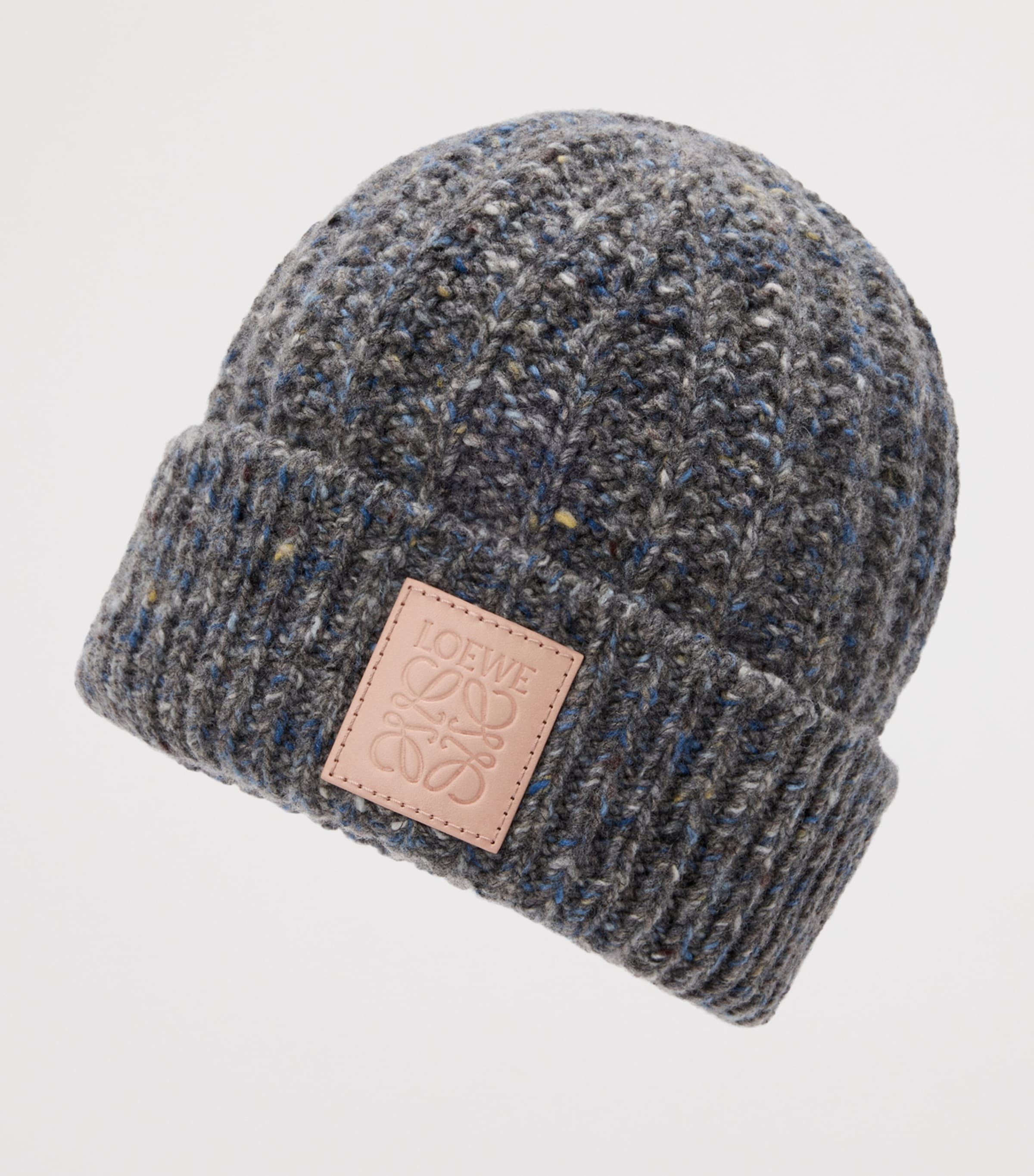 Wool-Cashmere-Blend Logo Beanie GREY BLUE MELANGE Image 3