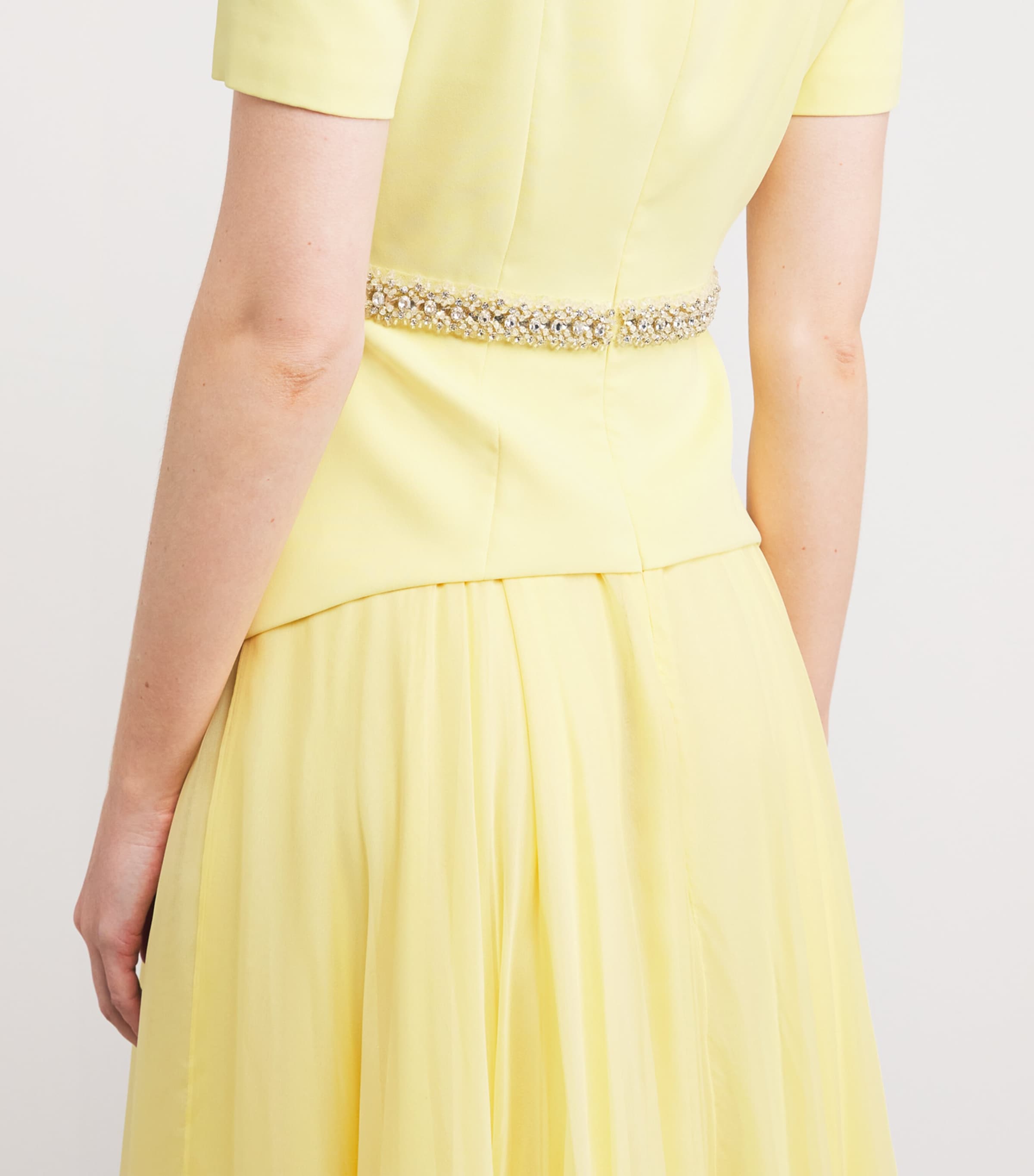 SABINA BILENKO Womens Silk-Blend Linda Midi Dress Yellow Image 4