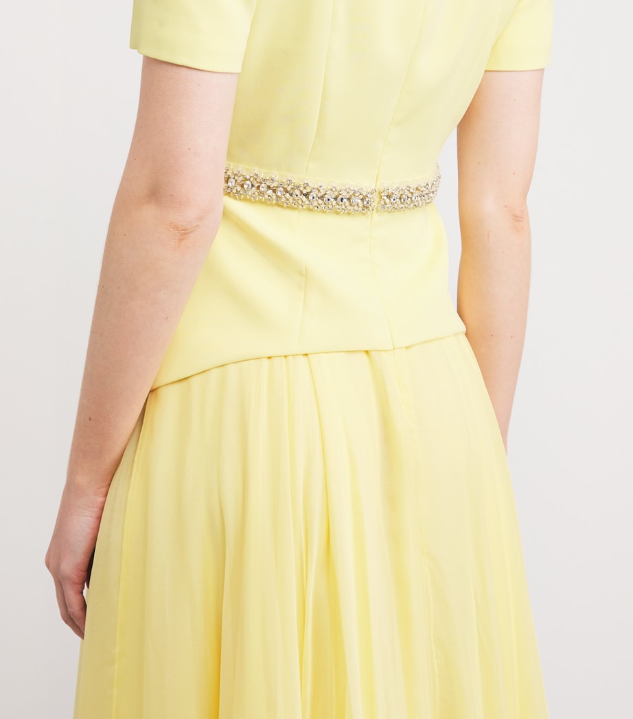 Silk-Blend Linda Midi Dress 176 YELLOW Image 4