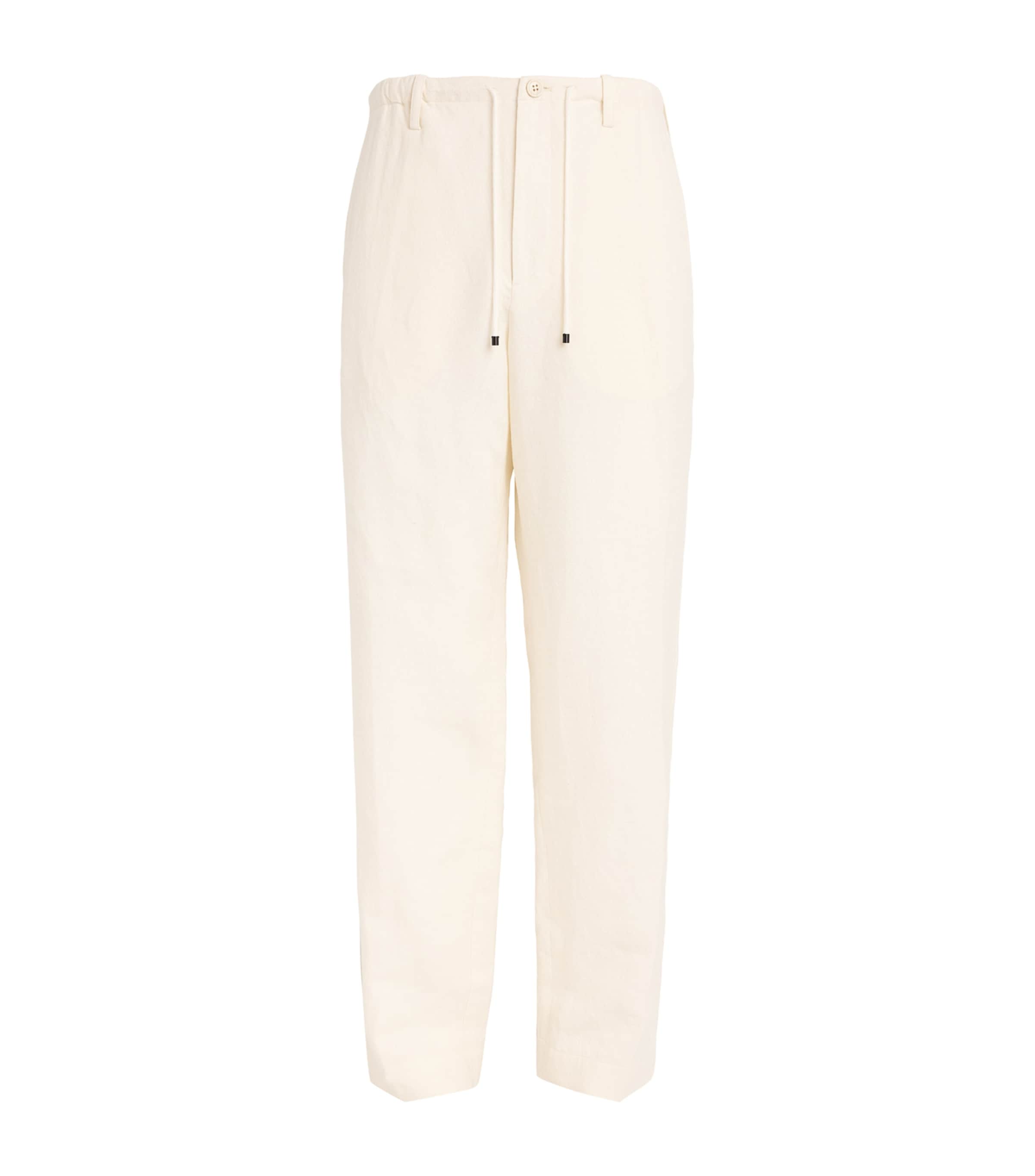Drawstring Straight Trousers 5 ECRU Image 1