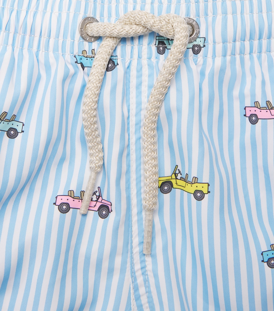 Mc2 Saint Barth Kids Printed Jean Lighting Swim Trunks (2-14 Years) Spd Multi Strpe S Image 3